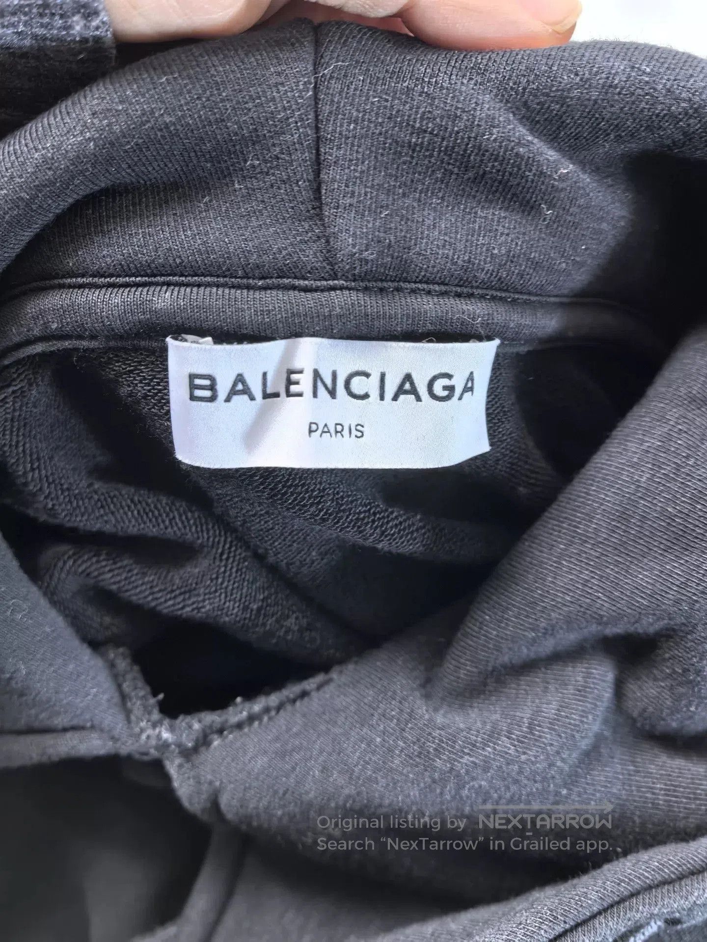 Balenciaga Balenciaga Black Hooded Sweatshirt with Collar. Size US M / EU 48-50 / 2 - 3 Thumbnail
