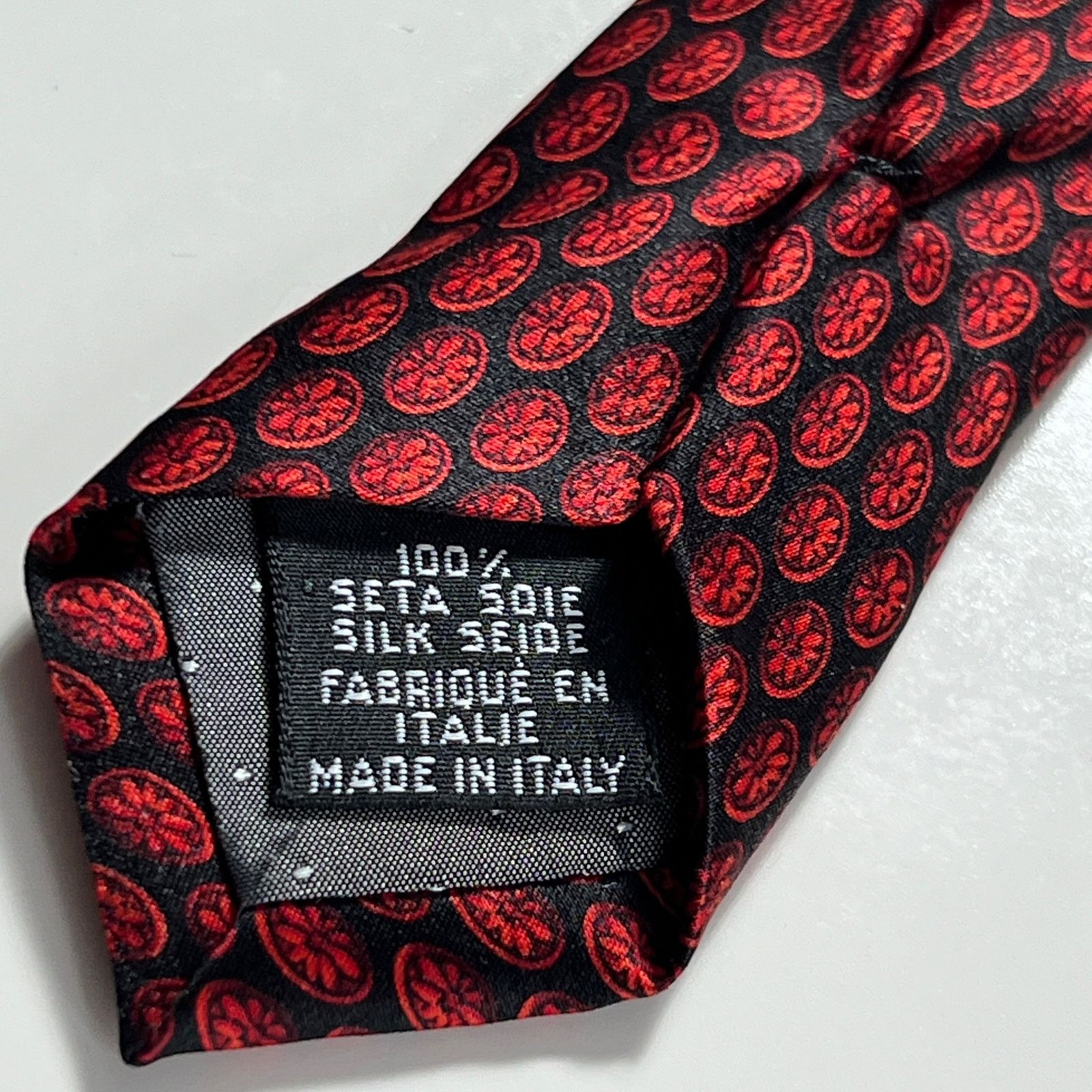 Gianfranco Ferre Gianfranco Ferre Men's Italy Tie Red Black 100% Silk Necktie Size ONE SIZE - 7 Thumbnail