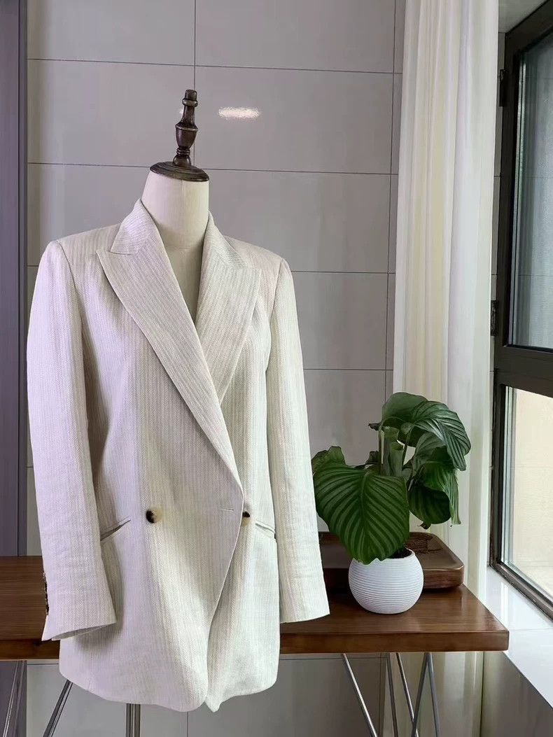 Loro Piana LORO PIANA Textured solid color suit jacket Size XS / US 0-2 / IT 36-38 - 5 Thumbnail