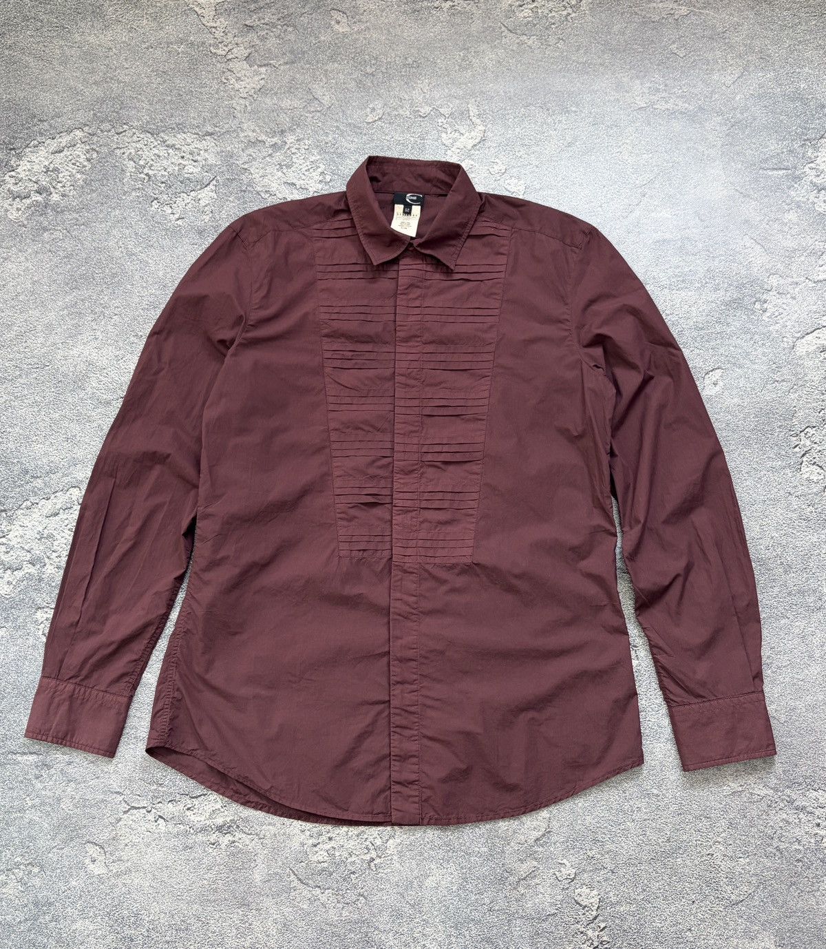 Just Cavalli Just Cavalli Archive Burgundy Pleated Shirt Italy IT 52 Size US L / EU 52-54 / 3 - 1 Thumbnail