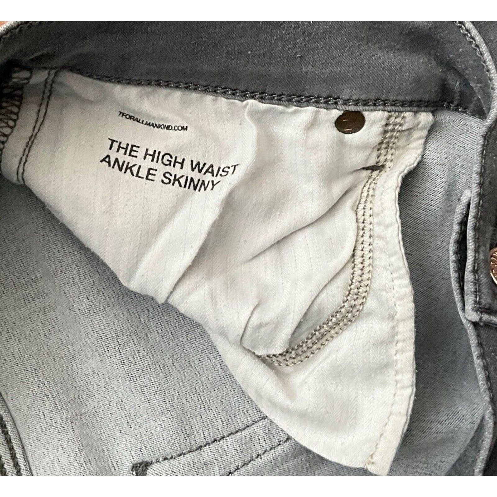 7 For All Mankind 7 For All Mankind Jeans 33 B(Air) High Waist Skinny Denim Size 33" - 8 Thumbnail