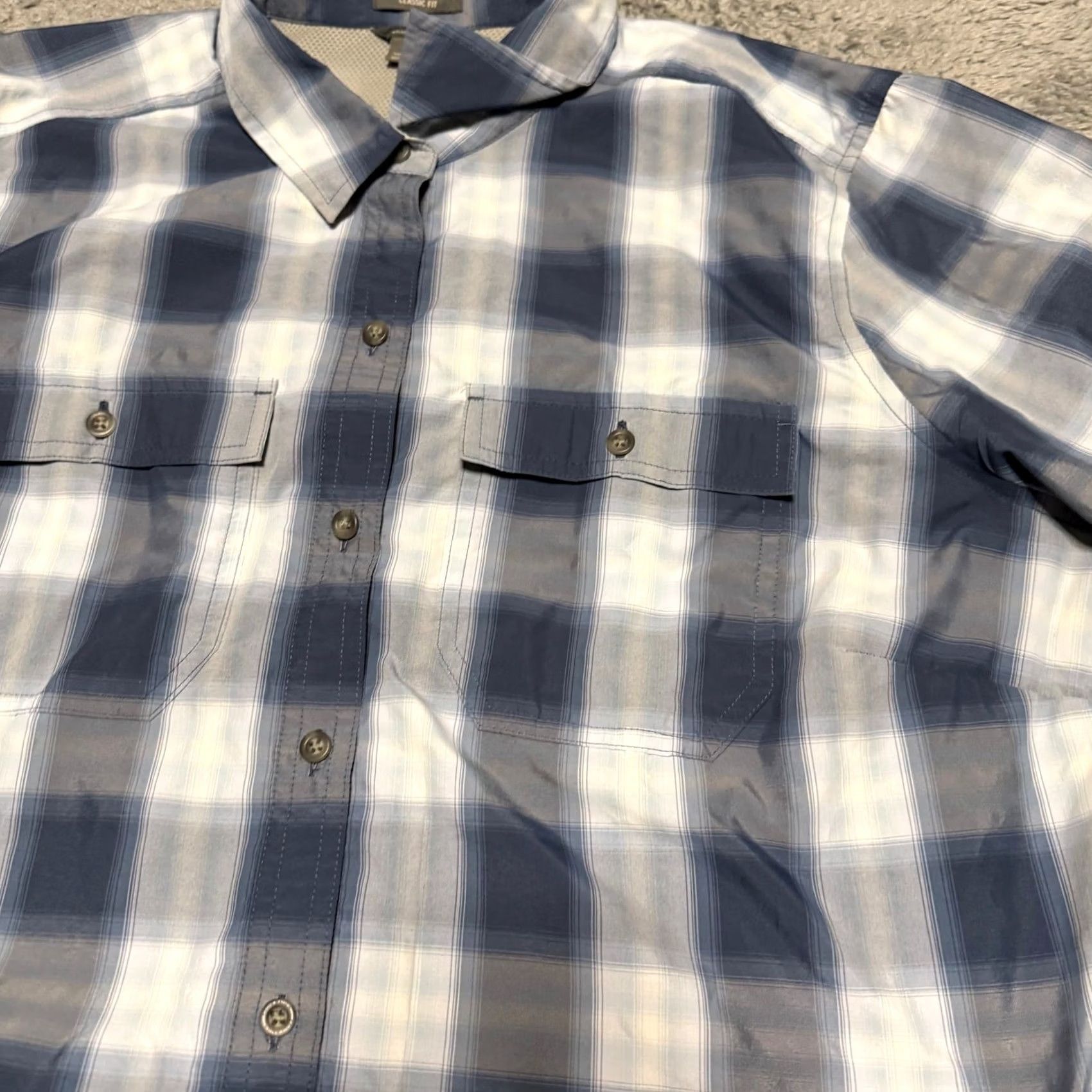 Eddie Bauer Eddie Bauer Womens XXL Blue Plaid Long Sleeve Polyester Nylon Button Size XXL / US 16-18 / IT 52-54 - 2 Thumbnail