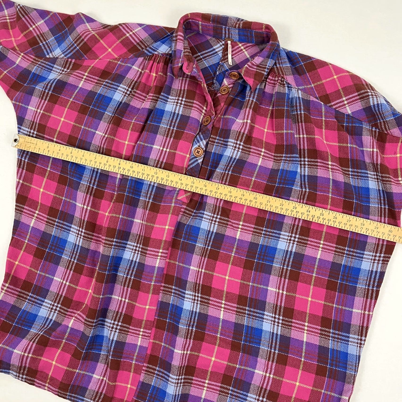Free People Free People Dress Womens XS Multicolor Zoey Mini Dress Tunic Top Flannel Plaid Boho Oversized Size XS / US 0-2 / IT 36-38 - 6 Thumbnail