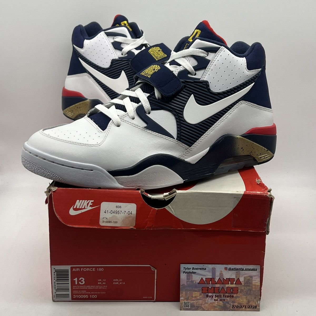 image of Nike Air Force 180 Olympic Shoes in White, Men's (Size 13)