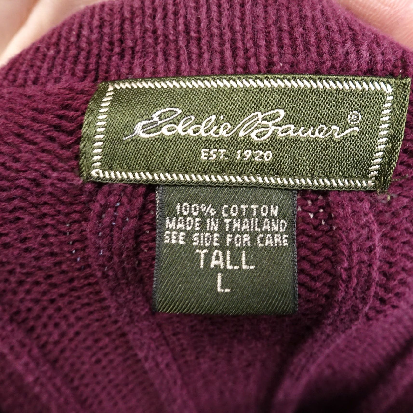 Eddie Bauer VINTAGE EDDIE BAUER WINE RED STRIPED PULLOVER CREW NECK SWEATER MEN'S LT Size US L / EU 52-54 / 3 - 5 Thumbnail