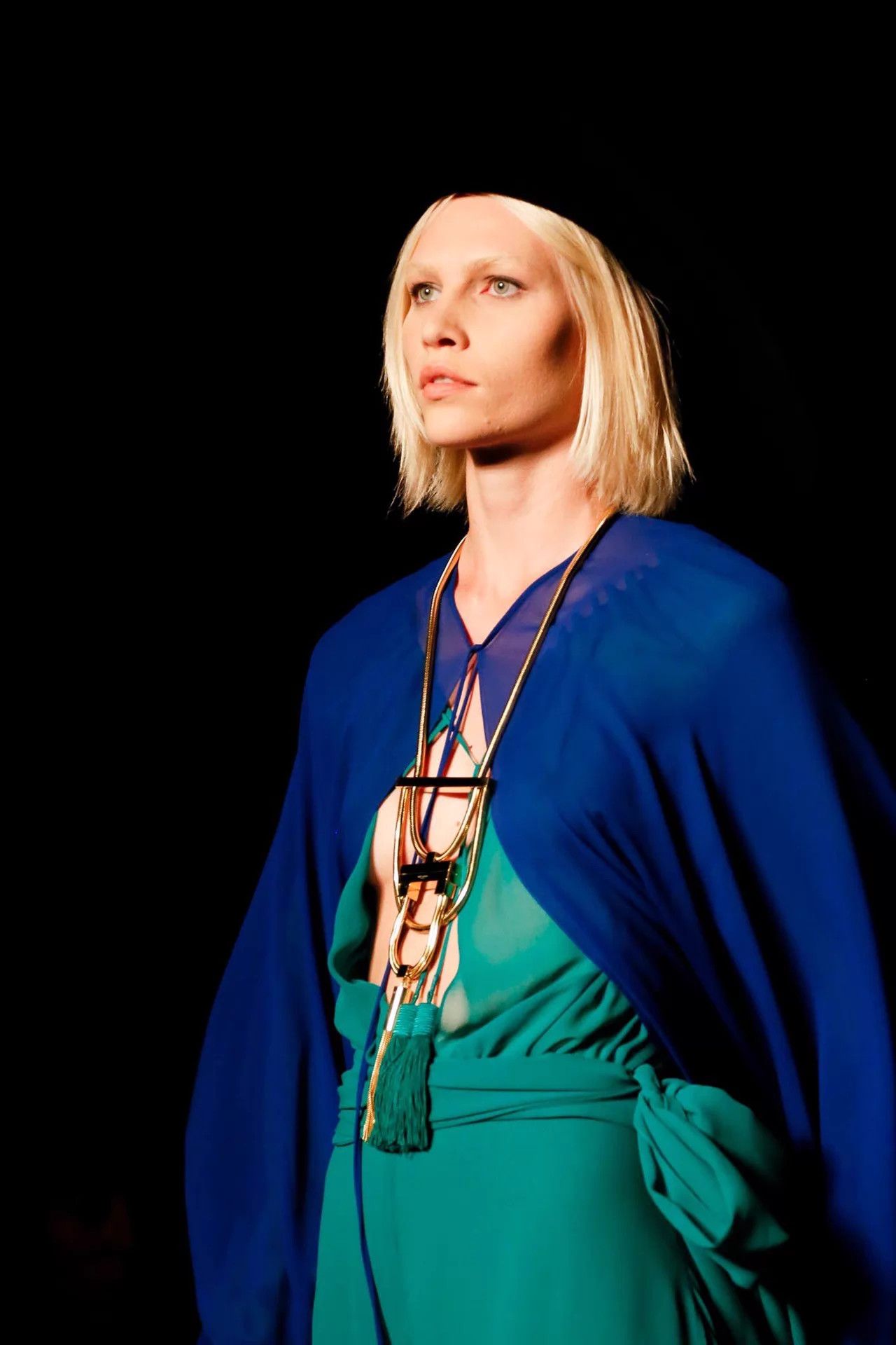 Yves Saint Laurent YSL Hedi SS13 Runway Look64 Silk Chiffon Cape Size ONE SIZE - 8 Thumbnail