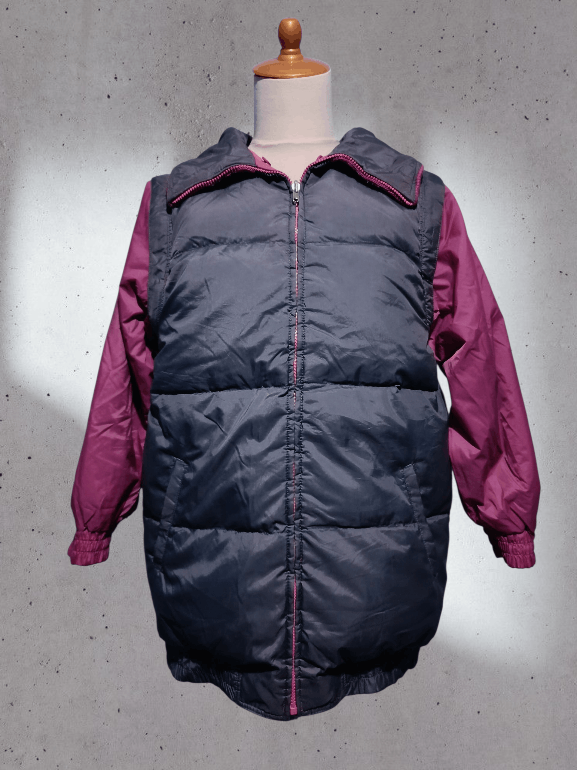 Japanese Brand Two Tone Convertible Puffer Down Jacket Size US L / EU 52-54 / 3 - 3 Thumbnail
