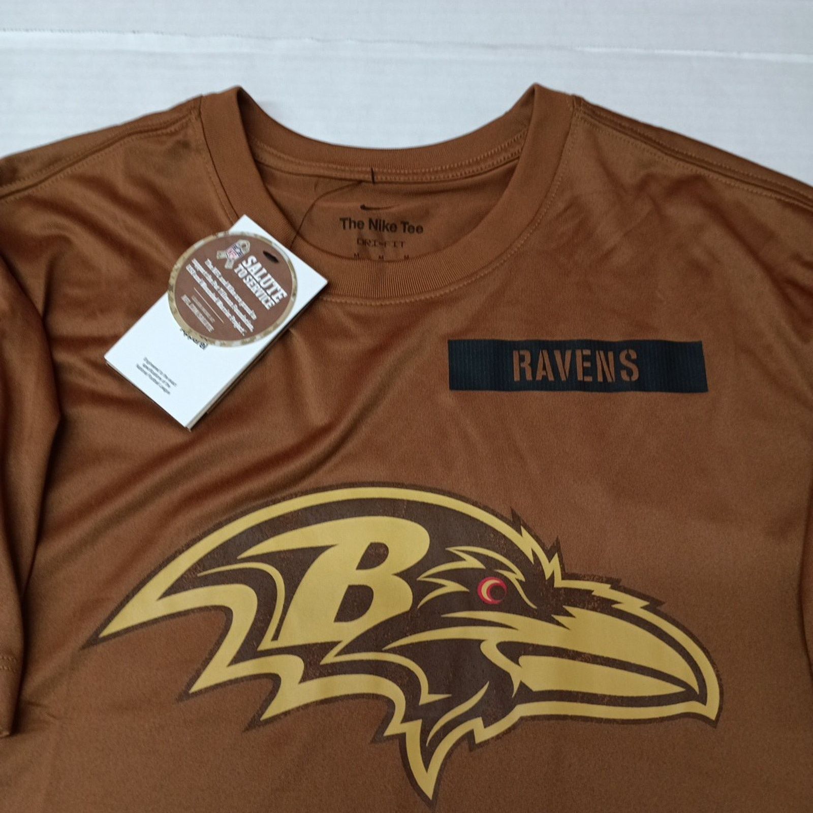 Nike Nike Baltimore Ravens Salute To Service T-Shirt Mens M Brown Size US M / EU 48-50 / 2 - 2 Thumbnail