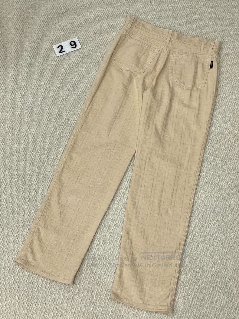 Fendi Fendi Beige Monogram Casual Pants Size 29" - 2 Thumbnail