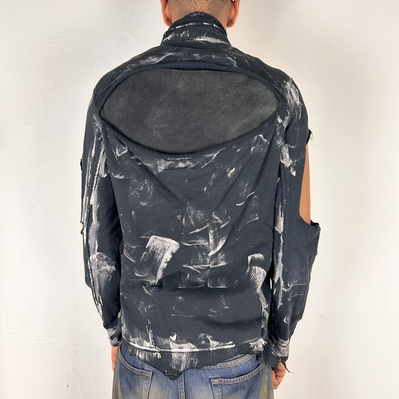 Other ASTROBOI* Navy & White Painted Zip Up Sweatshirt - XL Size US XL / EU 56 / 4 - 4 Thumbnail