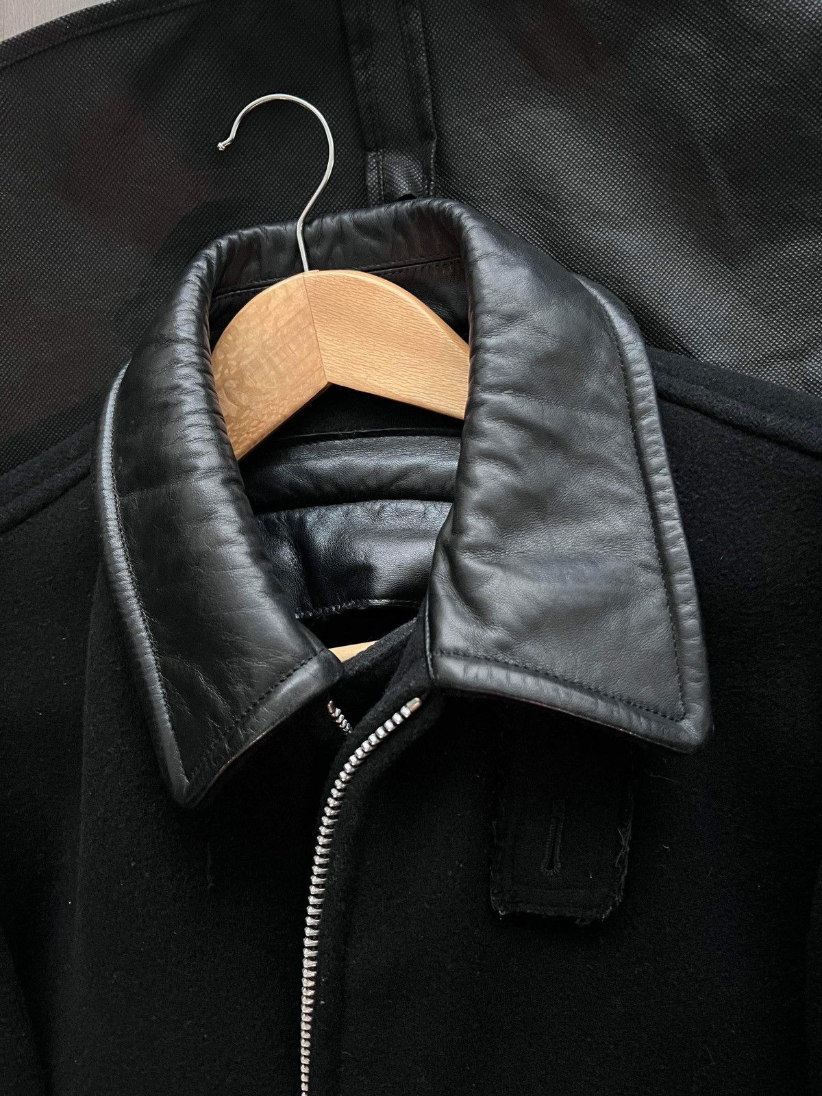 Yohji Yamamoto AW04 Backzip Heavy Wool Leather Collared Jacket Size US M / EU 48-50 / 2 - 8 Thumbnail