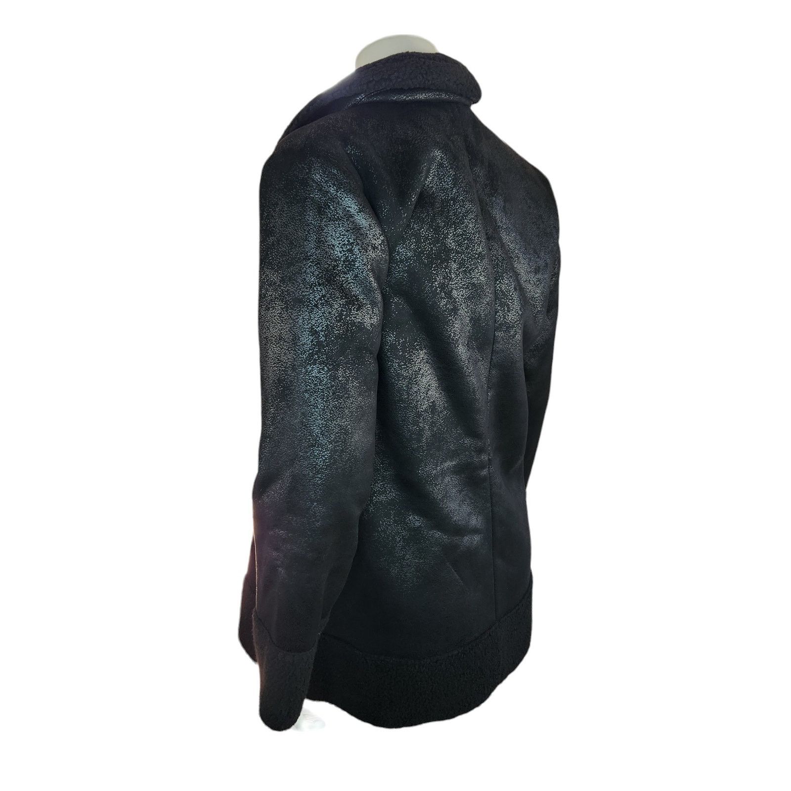 Other Candace Cameron Bure Sherpa Faux Suede Peacoat Black XXS Size XS / US 0-2 / IT 36-38 - 8 Thumbnail