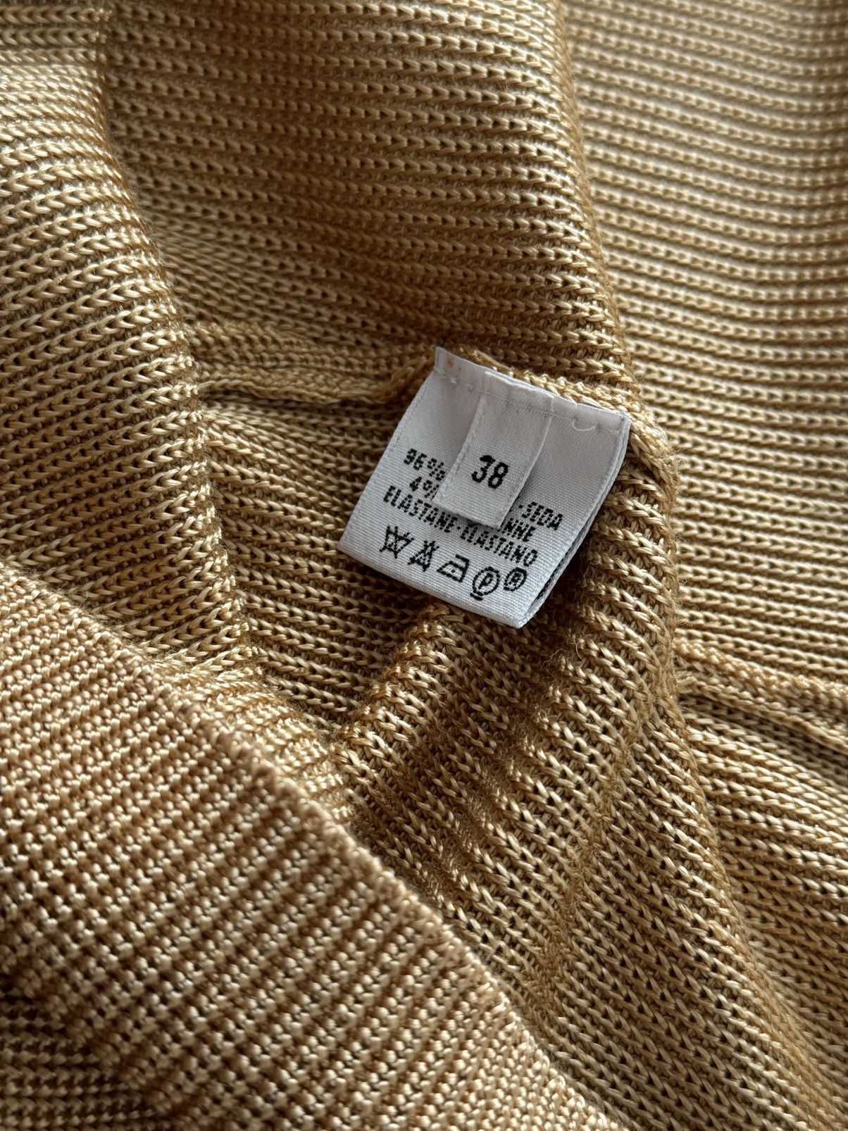 Hermes × Vintage Vintage 80s Hermes Paris Women’s Gold Silk Sweater Size S / US 4 / IT 40 - 8 Thumbnail
