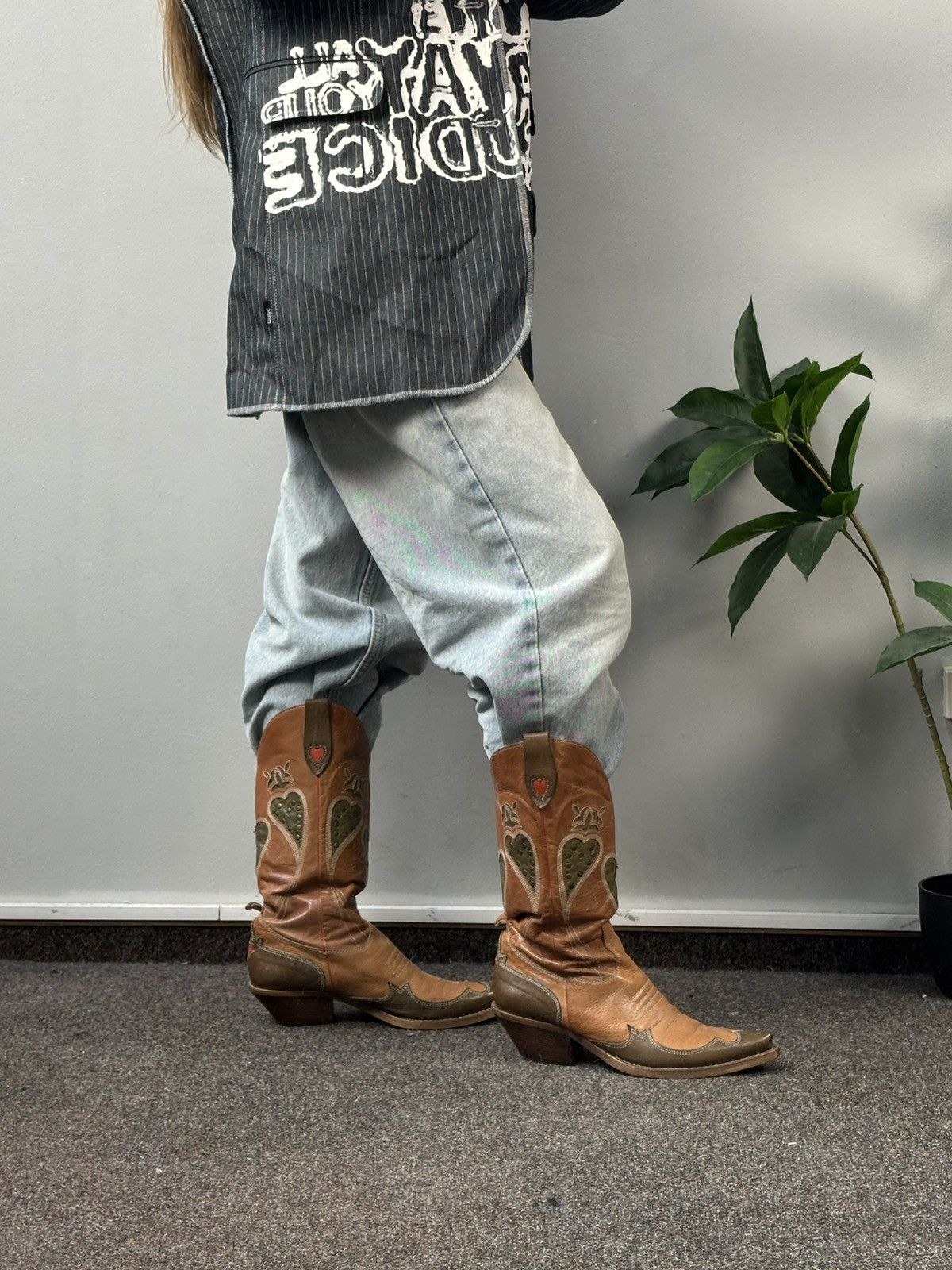 Cowboy Equipment × Leather × Vintage Vintage brown cowboy boots rare Size US 7 / IT 37 - 6 Thumbnail
