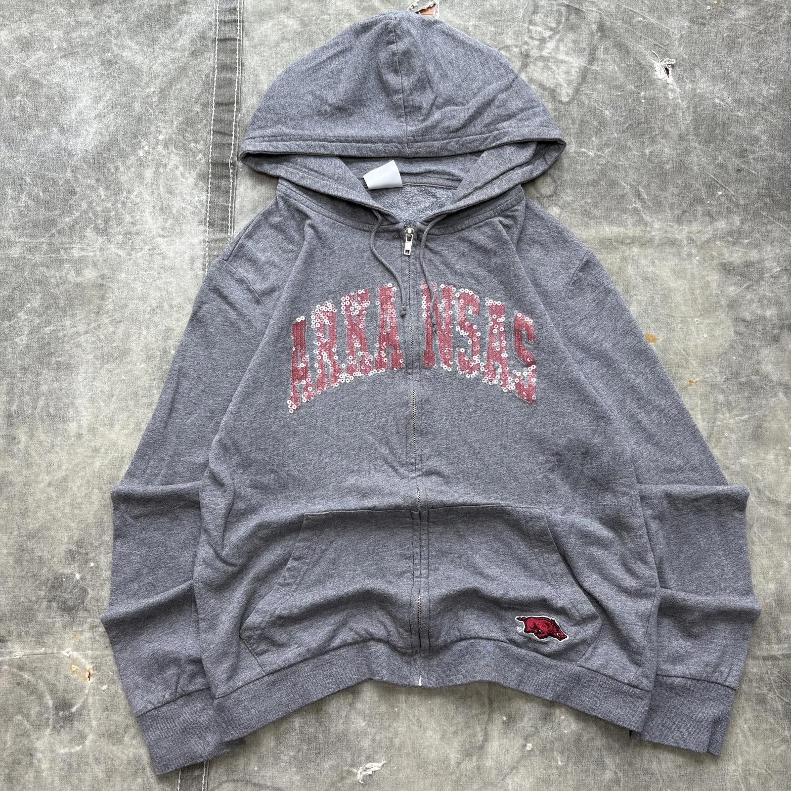 Vintage Vintage Y2K Arkansas Razorbacks Sequin Sport Full Zip Hoodie Size XL / US 12-14 / IT 48-50 - 1 Thumbnail