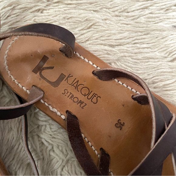 K.Jacques K Jacques Brown Zenobie Flat Leather Sandals - 35/5 🇫🇷 Size US 5 / IT 35 - 3 Thumbnail