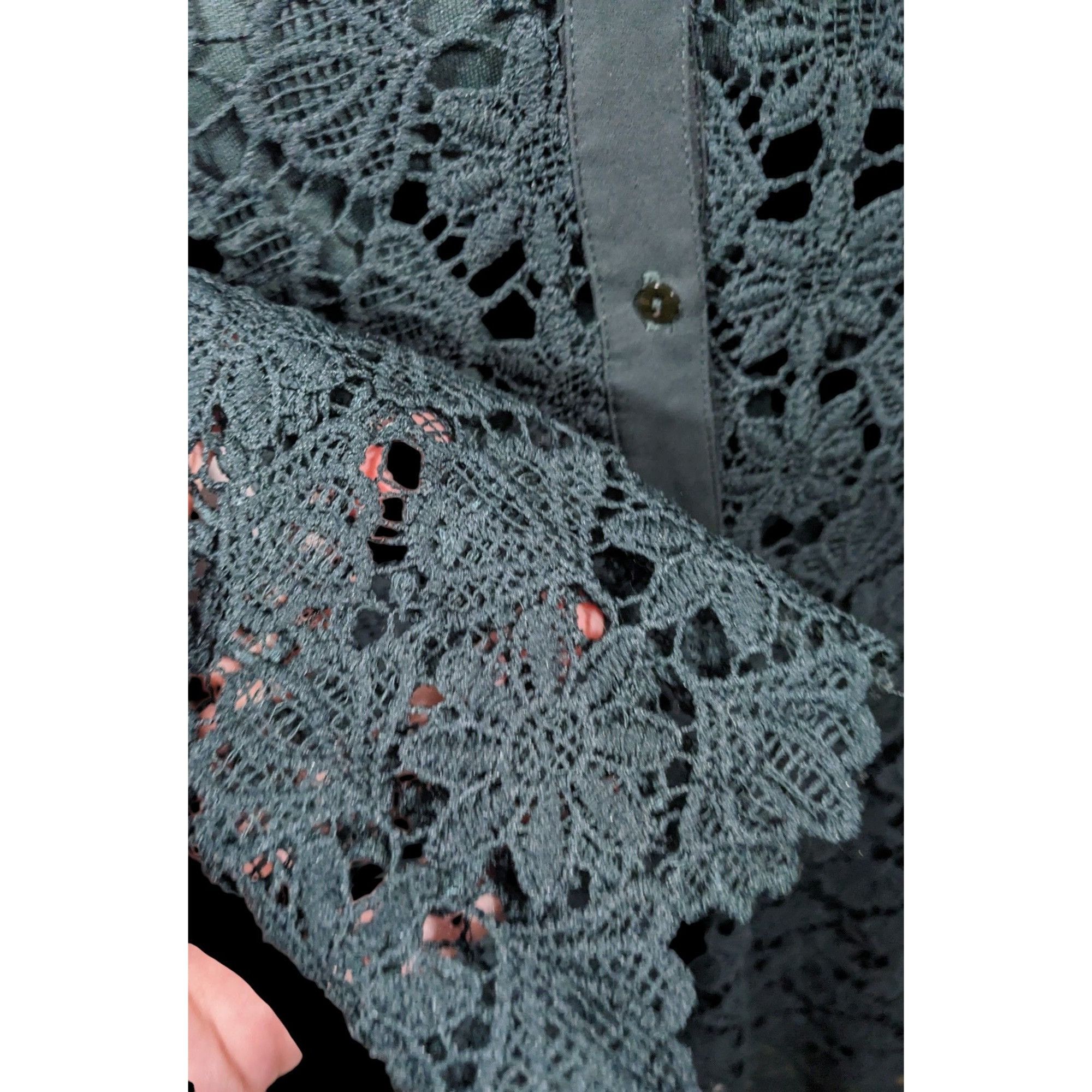 Zara Zara Basic Collection Gothic Black Floral Overlay Dress Size Size M / US 6-8 / IT 42-44 - 4 Thumbnail