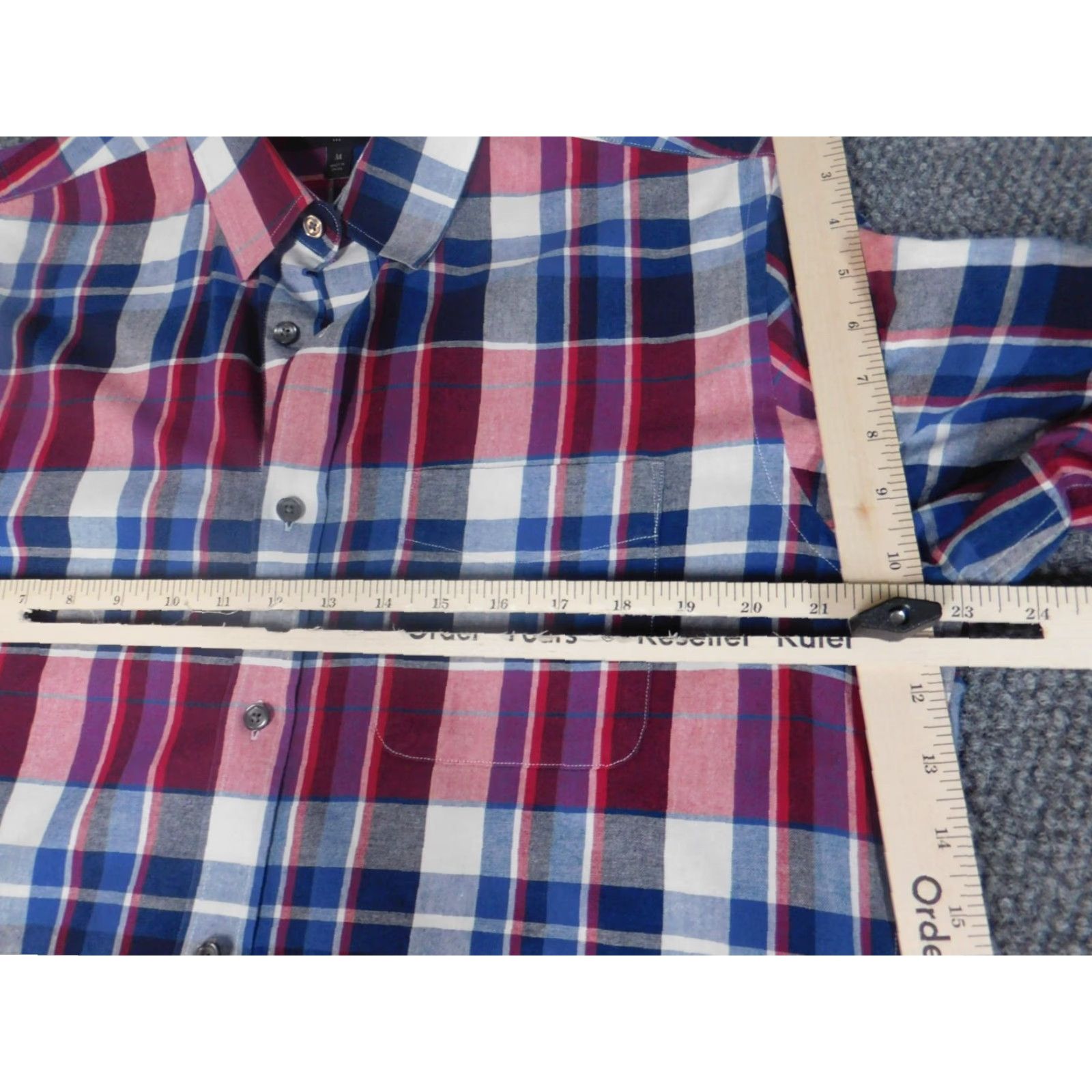 Banana Republic Banana Republic Mens Shirt Medium Red Plaid Button-Down Knit Cotton Slim Long Sleeve Button-Up Travel Casual Mens Regular Size M Red Size US M / EU 48-50 / 2 - 6 Thumbnail