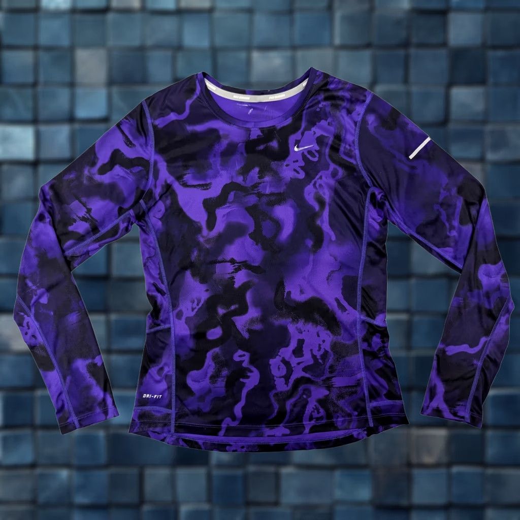 Nike Nike Miler Running Shirt Womens Small Purple Black Dri-Fit Size S / US 4 / IT 40 - 1 Thumbnail