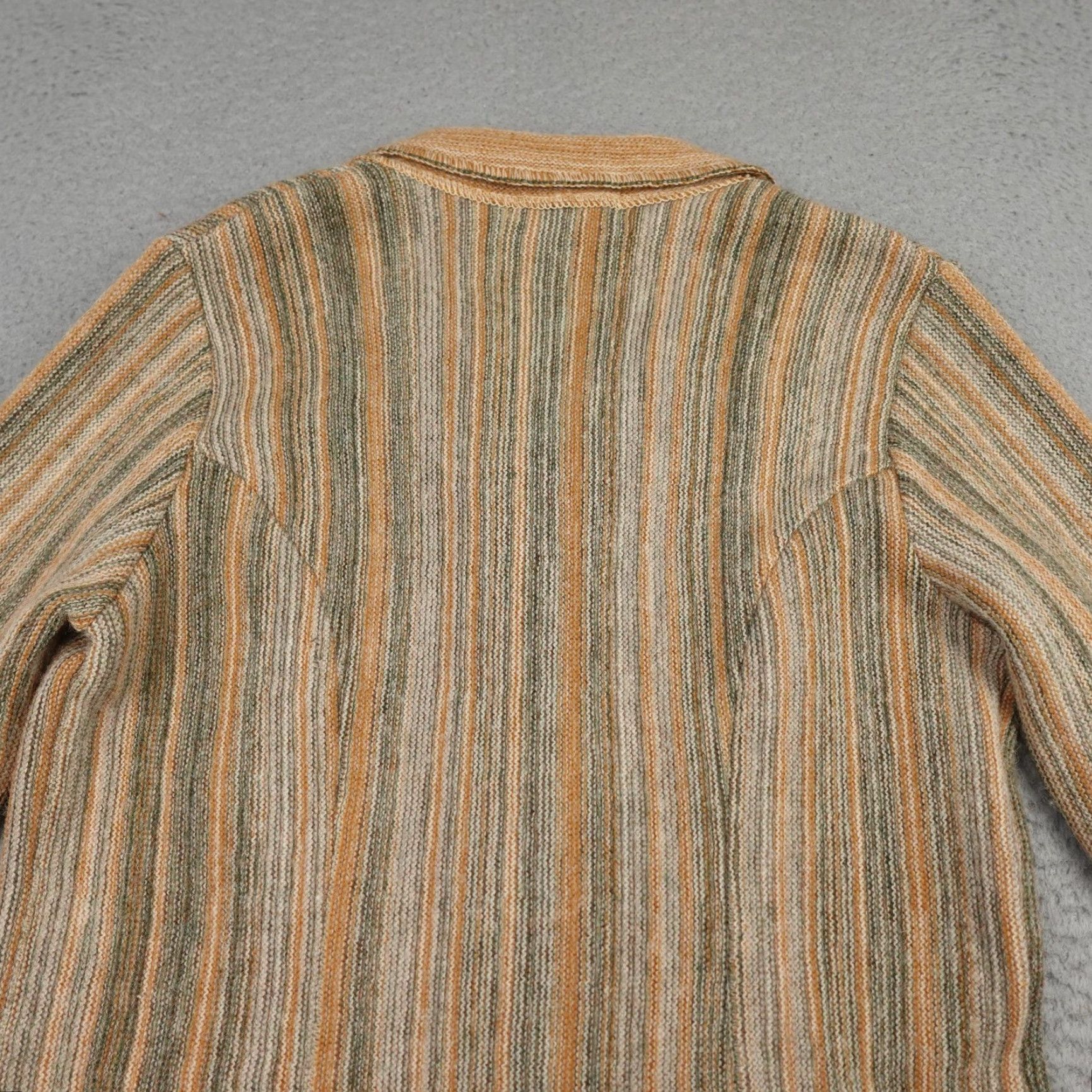 Vintage VINTAGE Denbigh Knitwear Jacket Womens M Beige Wool Striped Button 80s 90s Retro Classic Preppy England Size M / US 6-8 / IT 42-44 - 7 Thumbnail