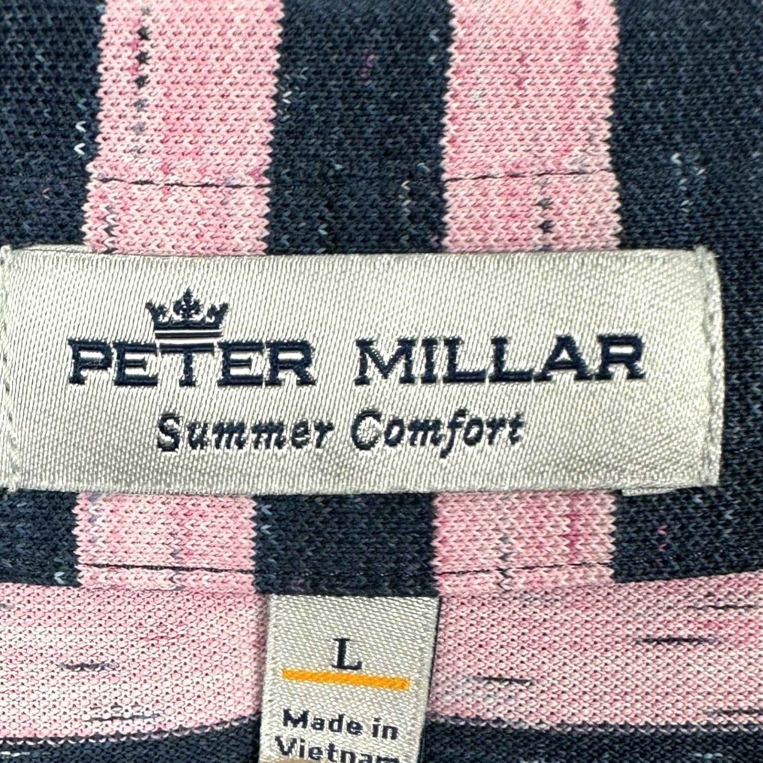 Peter Millar Peter Millar Summer Comfort Shirt Polo Mens Large Pink Striped Rugby Golf Stretch Size US L / EU 52-54 / 3 - 4 Thumbnail