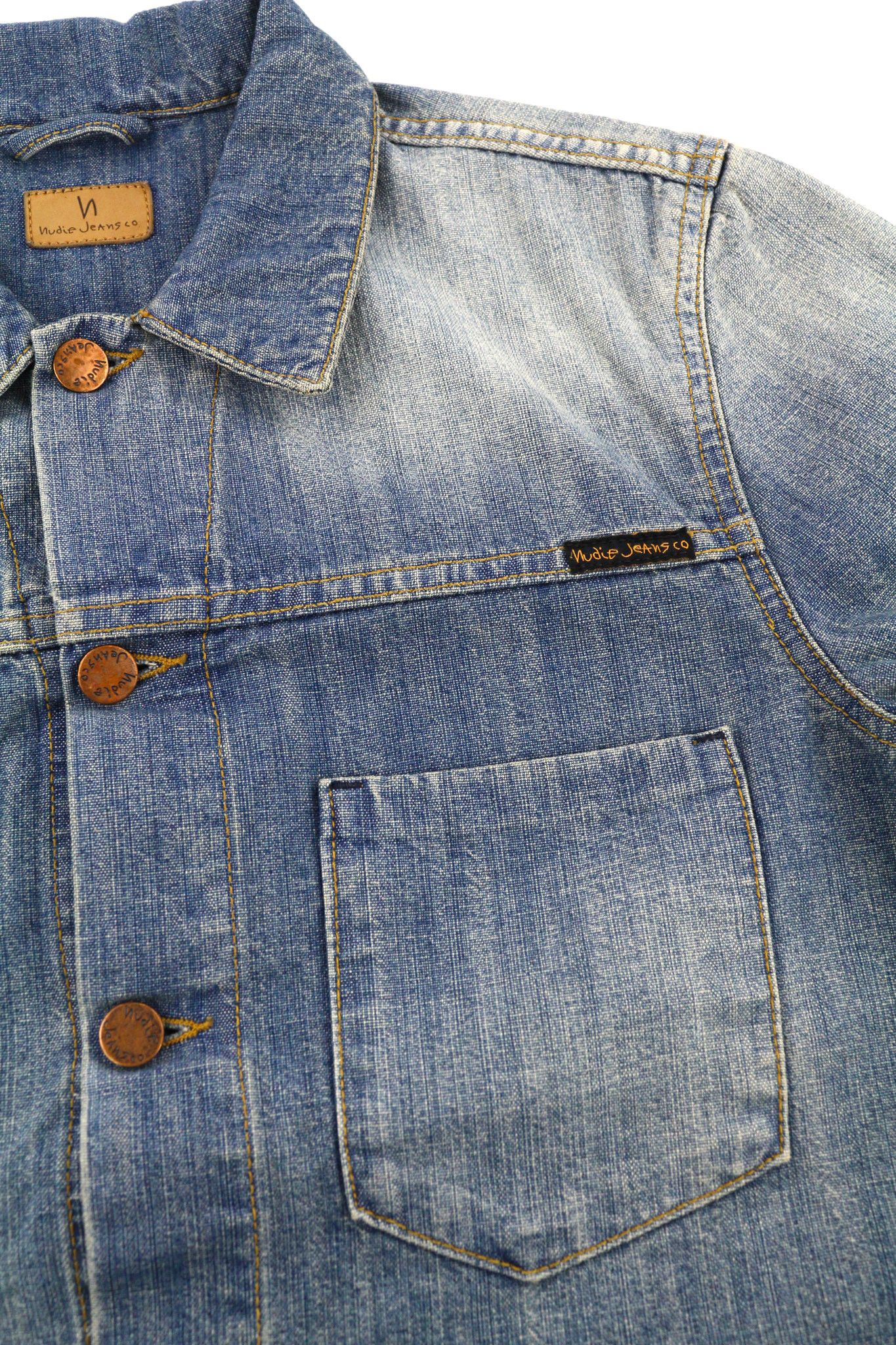 Nudie Jeans RONNY S Indigo Dungaree Polo Neck Logo Denim 81954 Size US S / EU 44-46 / 1 - 6 Thumbnail