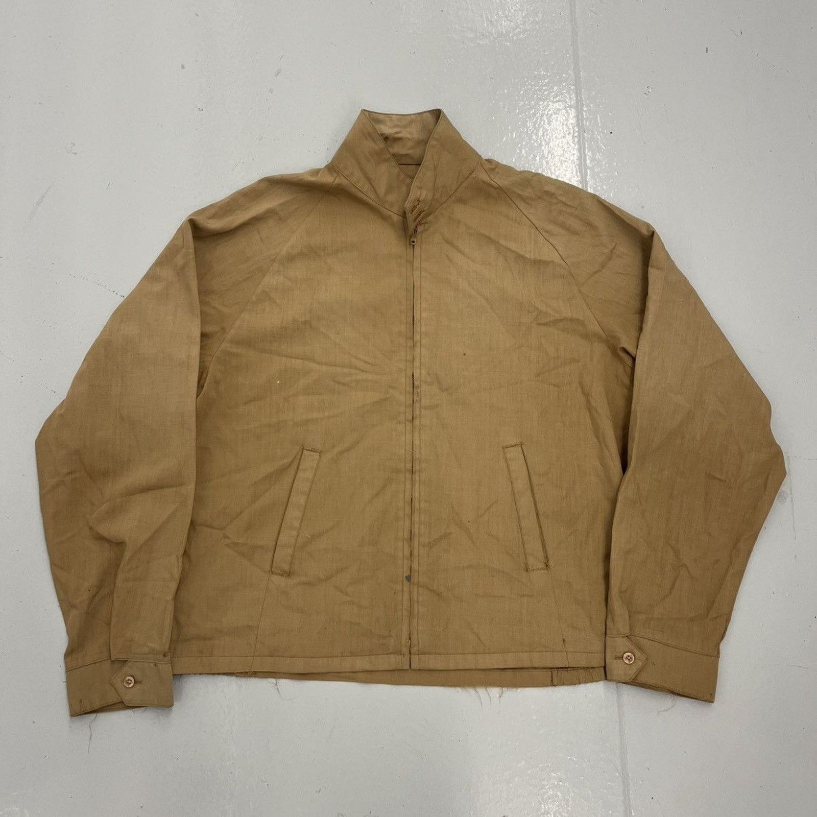 Other Vintage 60s Tan Thin Polyester Spring Boxy Bomber Jacket Size US L / EU 52-54 / 3 - 1 Thumbnail