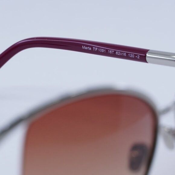 Tom Ford New Tom Ford Marta FT1091 16T Sunglasses - Shiny Palladium Size ONE SIZE - 6 Thumbnail