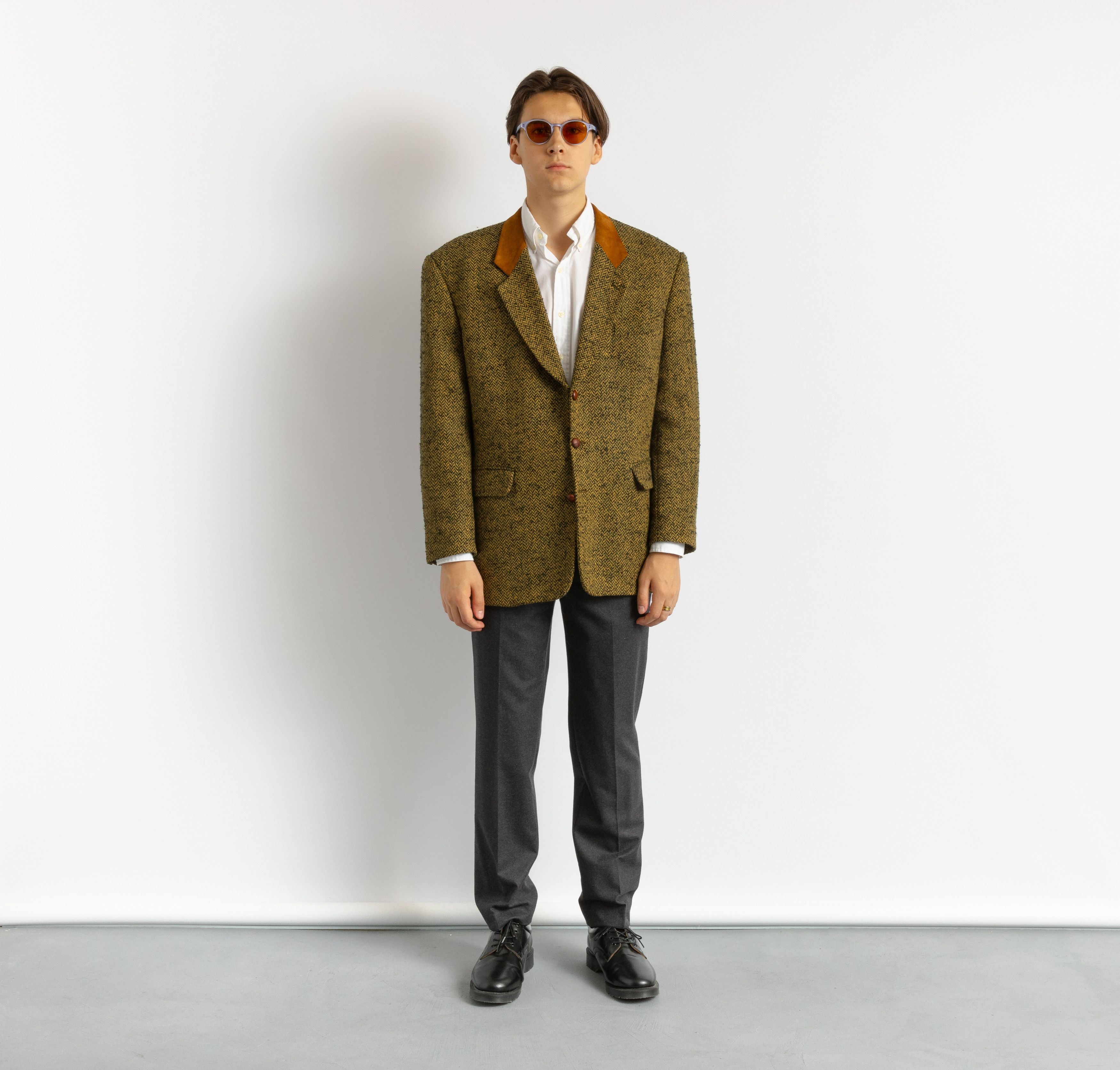 Vintage Mario Barutti Wool Brown Beige Man Wool Blazer XL 8723 Size US XL / EU 56 / 4 - 1 Thumbnail