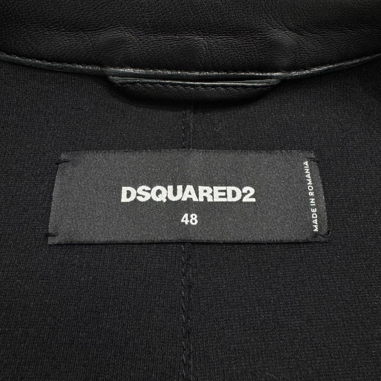 Dsquared2 dsquared2 black and yellow motorcycle leather jacket. Size US L / EU 52-54 / 3 - 3 Thumbnail