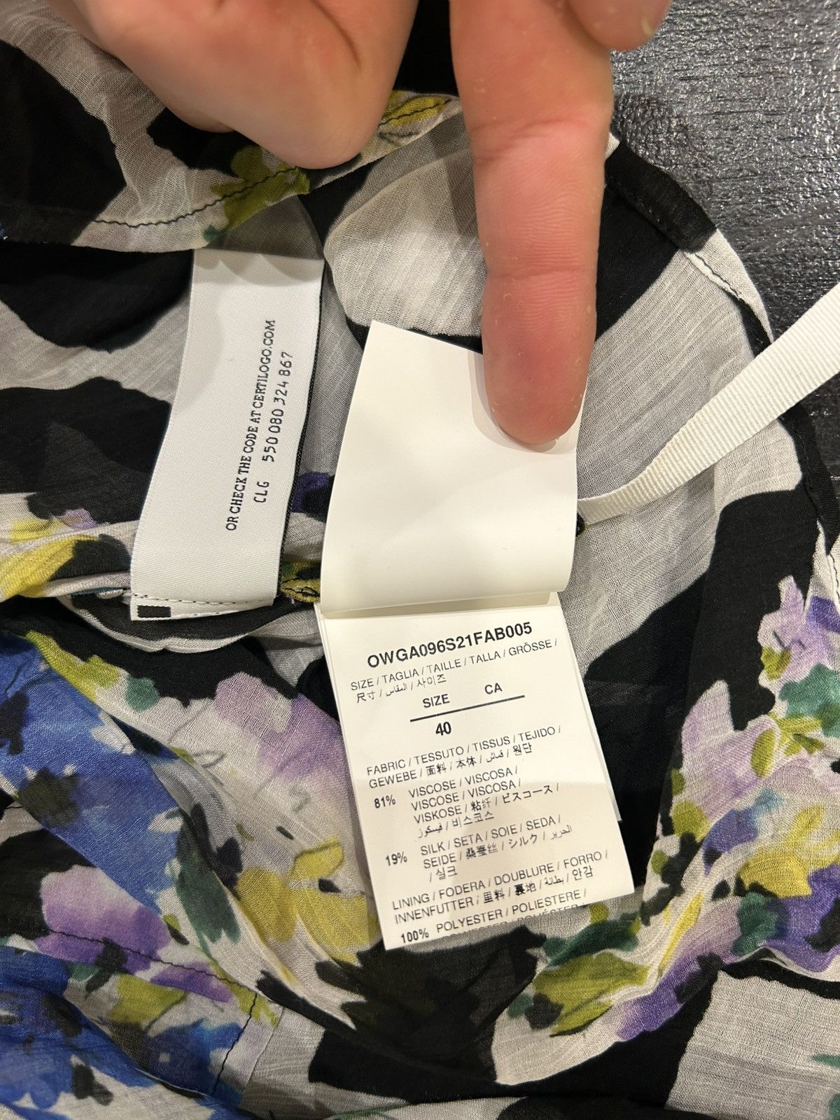Off-White Off-White Checkerboard Floral Sheer Button Up Size US XXS / EU 40 - 5 Thumbnail