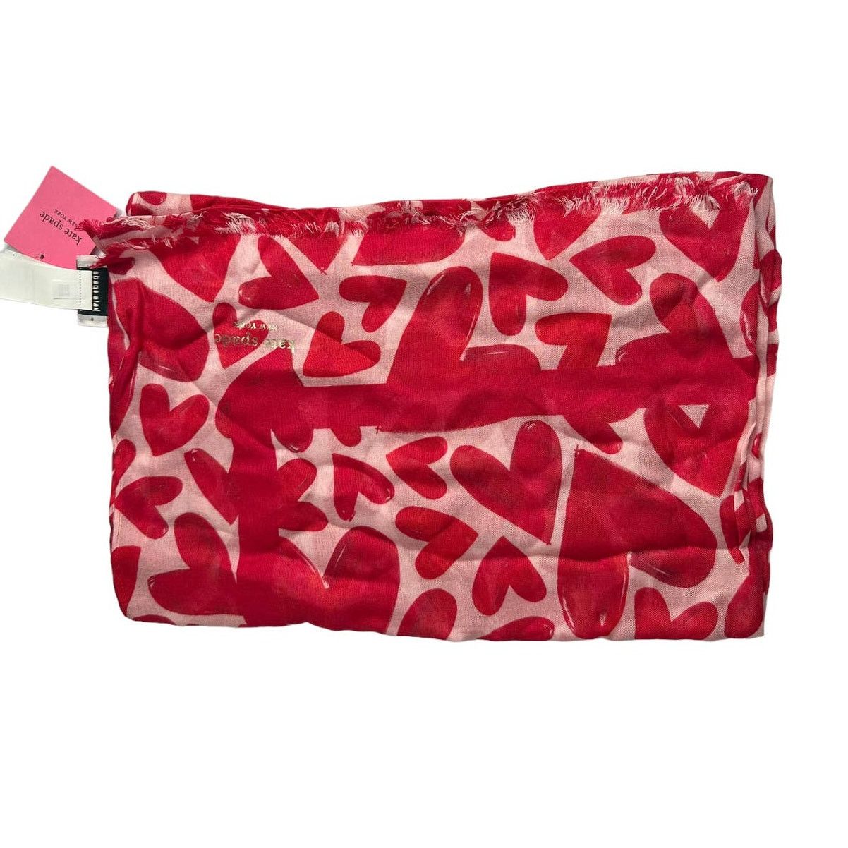 Kate Spade Kate Spade New York Painterly Hearts Oblong Scarf Pink tutu Size ONE SIZE - 6 Thumbnail