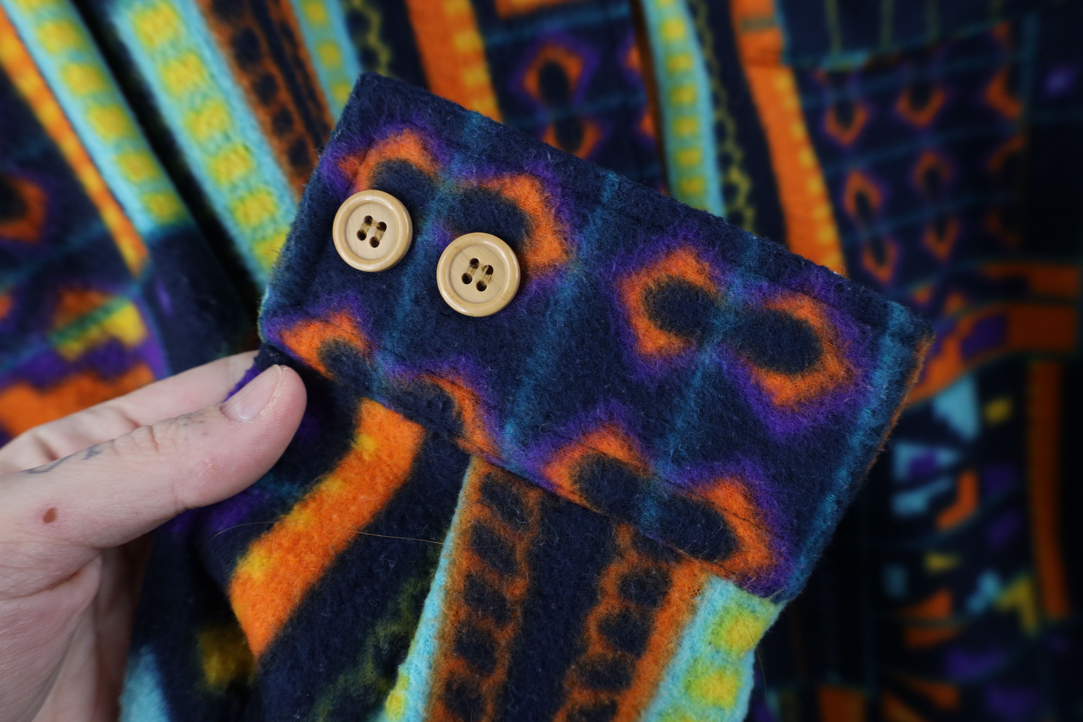 Vintage Vintage 90s Streetwear Southwestern Fleece Shirt Jacket Size M / US 6-8 / IT 42-44 - 7 Thumbnail
