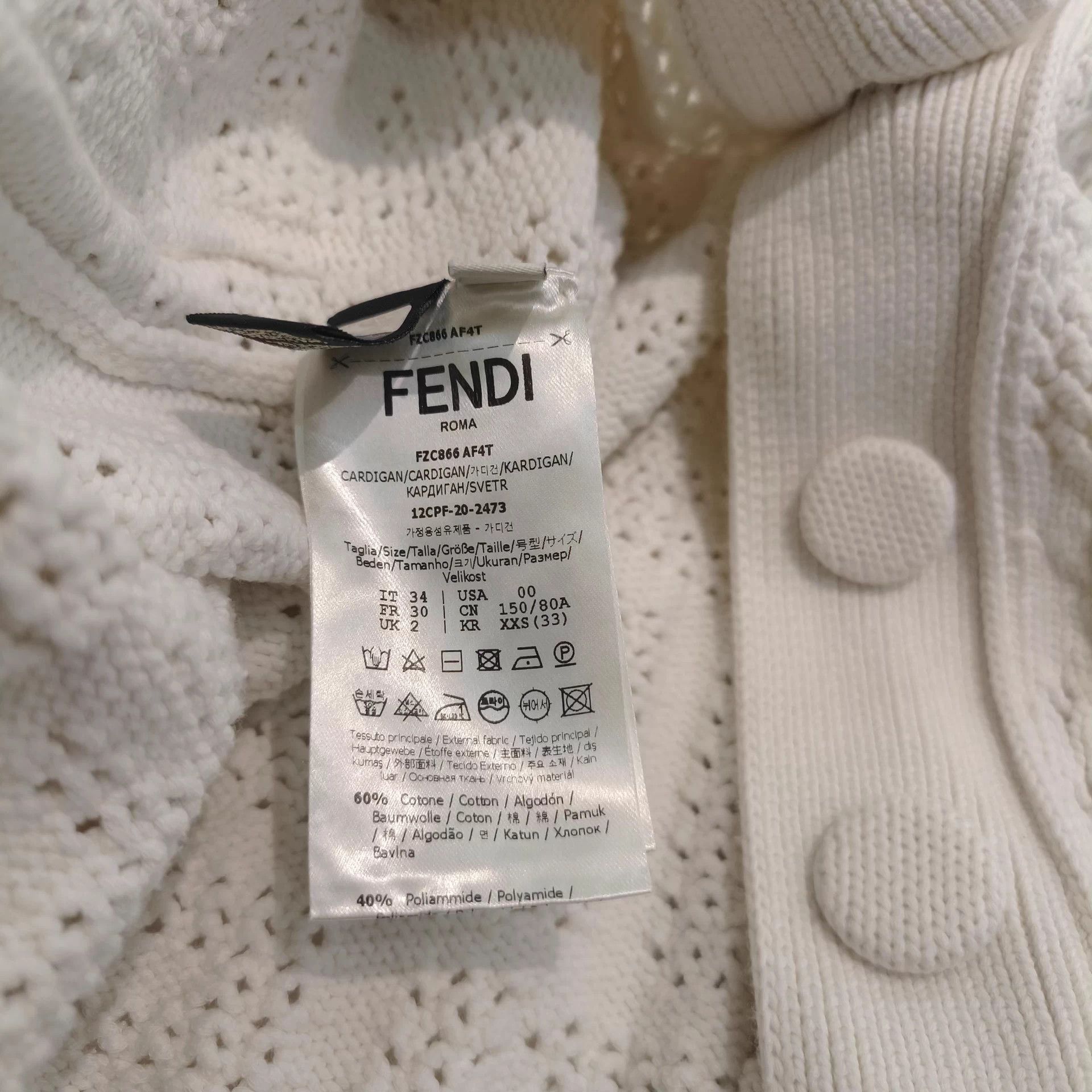 Fendi Fendi All-over Logo Knit Cardigan - 99% New Size ONE SIZE - 5 Thumbnail