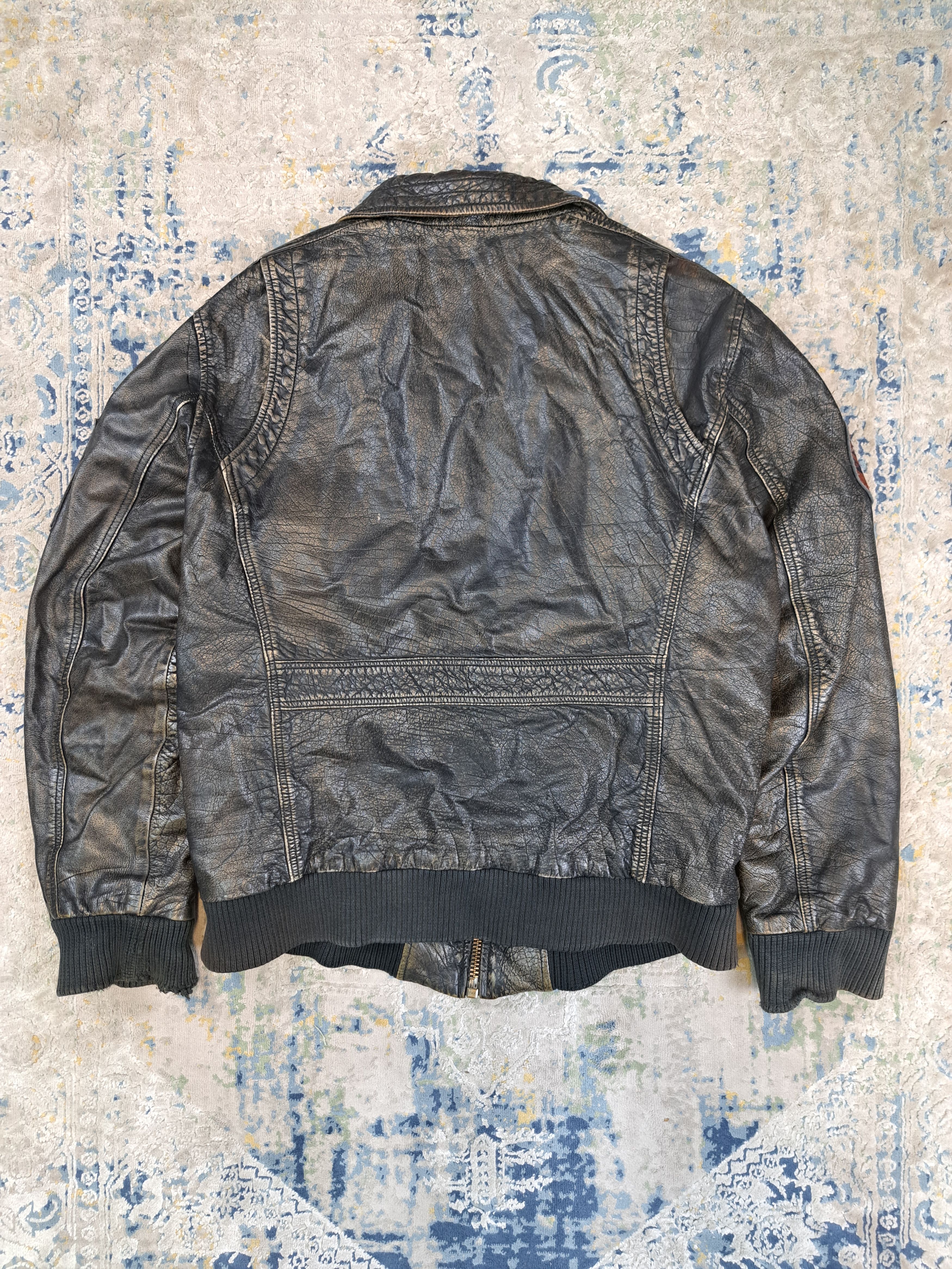 Genuine Leather Vintage Genuine Leather Distressed Bomber Jacket Flyer Size US L / EU 52-54 / 3 - 7 Thumbnail