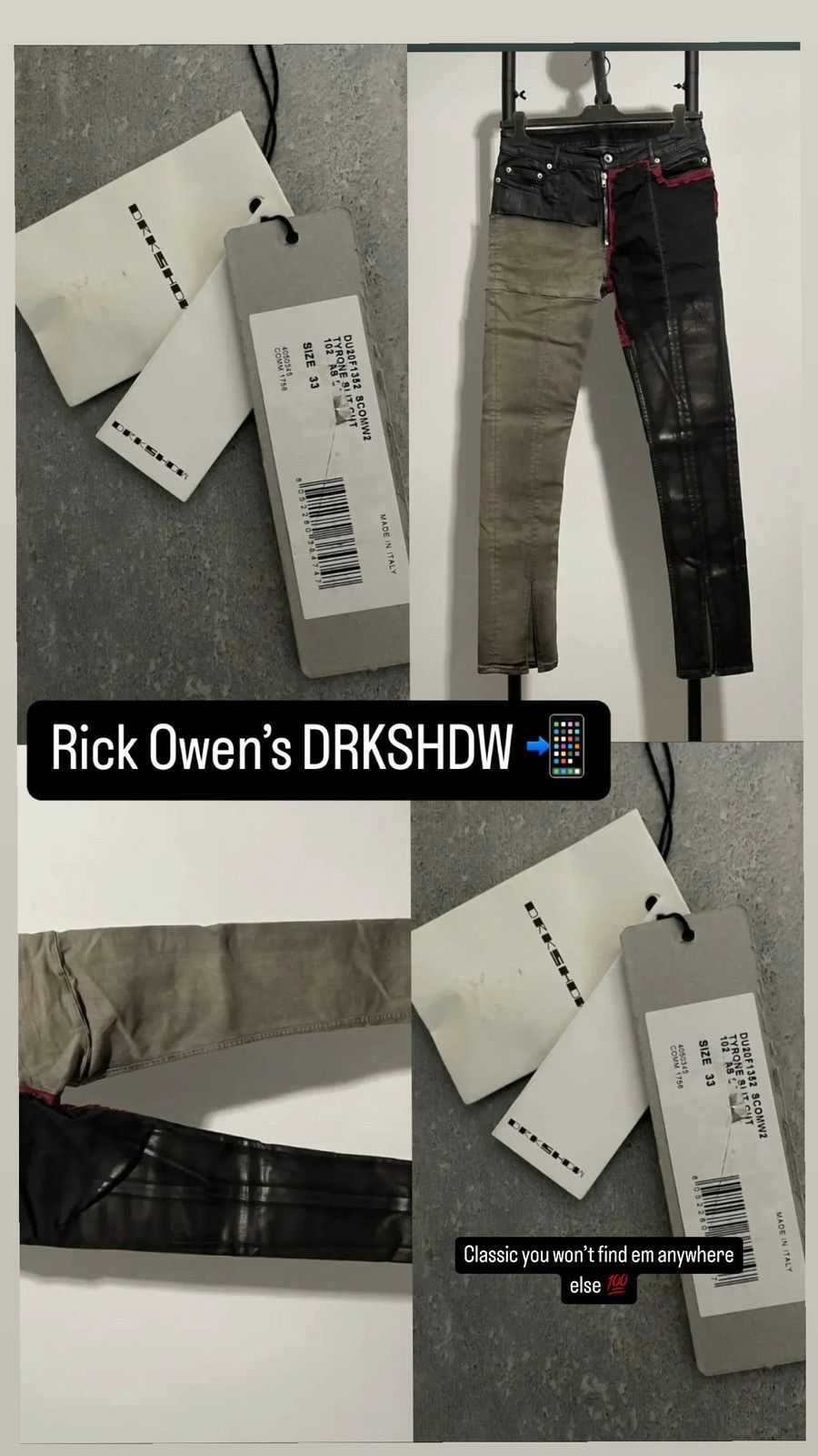 Rick Owens Drkshdw Rick Owen DRKSHDW Size US 33 - 5 Thumbnail