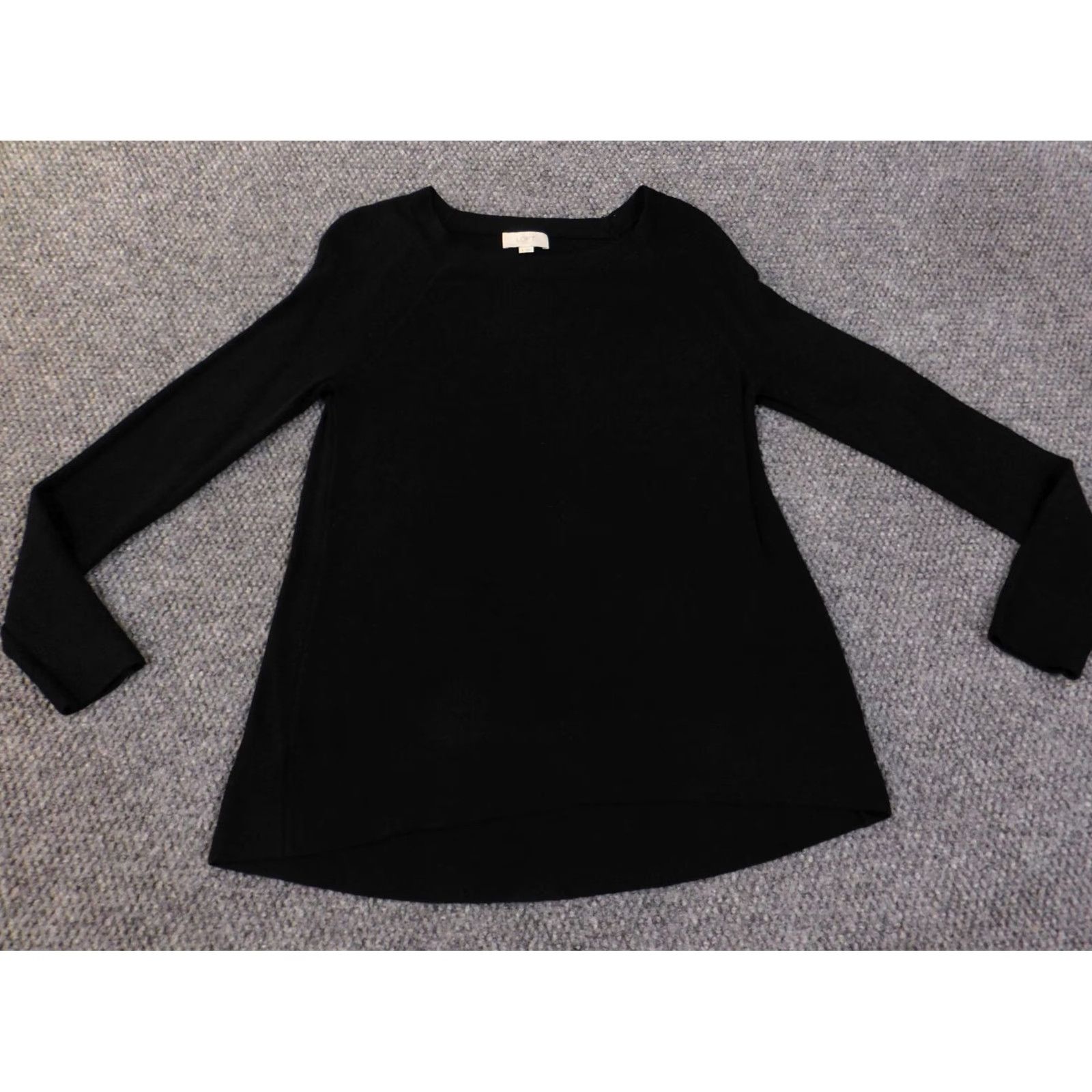 Loft LOFT Sweater Pullover Women Medium Black Knit Cotton Rayon Crew Neck Long Sleeve Knit Pattern Regular Size M Size M / US 6-8 / IT 42-44 - 4 Thumbnail