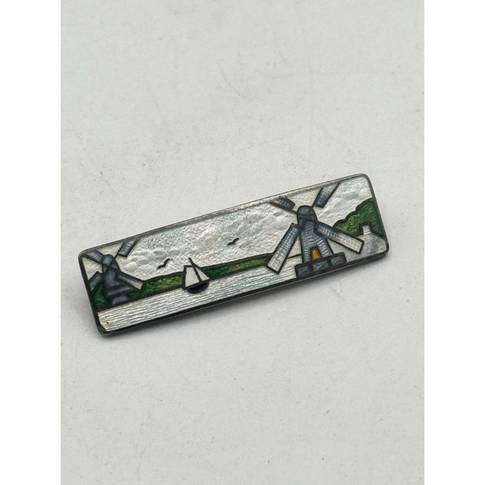 Vintage Vintage F A Hermann Signed Boat Sterling Silver Guilloche En Size ONE SIZE - 3 Thumbnail