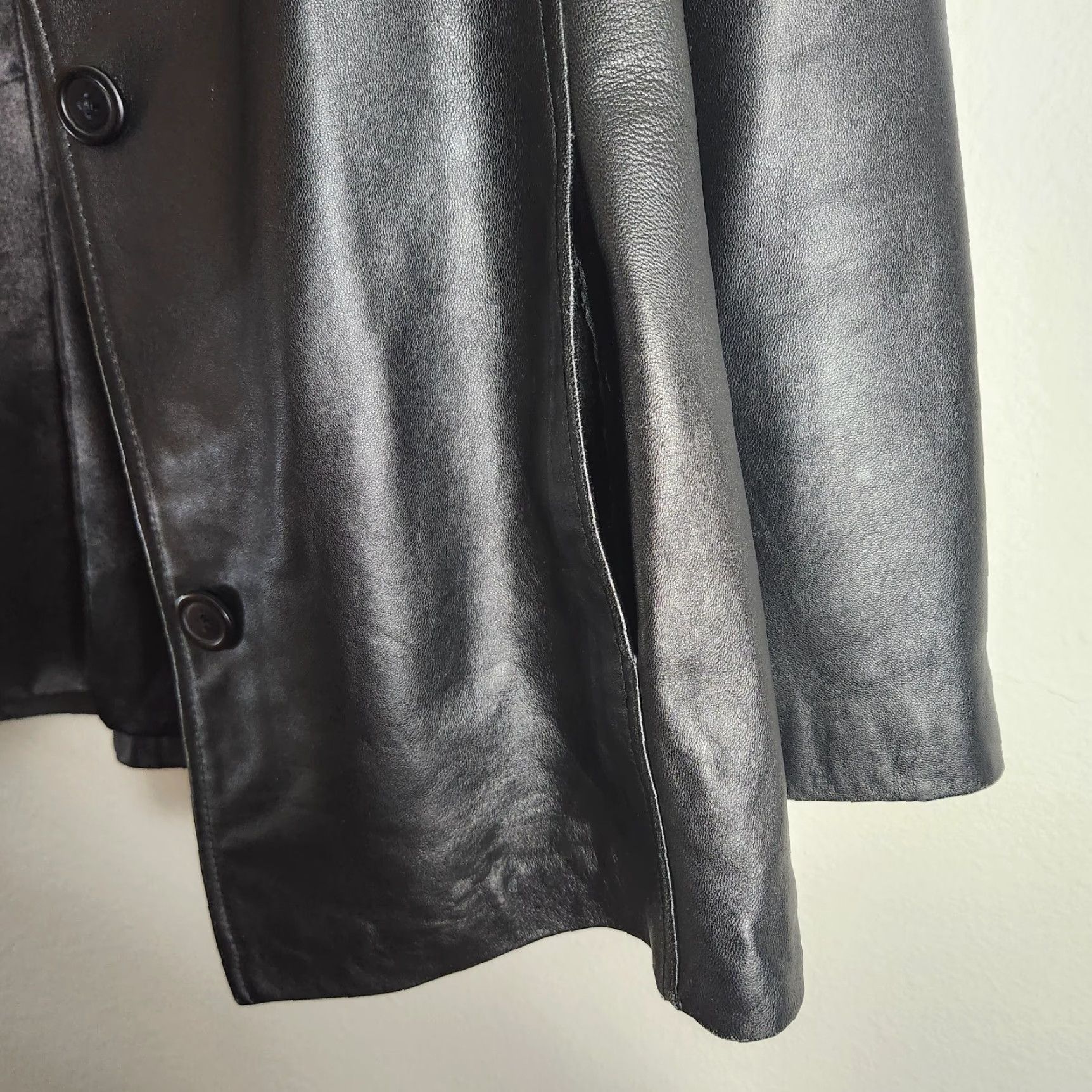 Vintage VINTAGE Sonoma Women's Coat Leather Buttonfront Black M Size M / US 6-8 / IT 42-44 - 3 Thumbnail