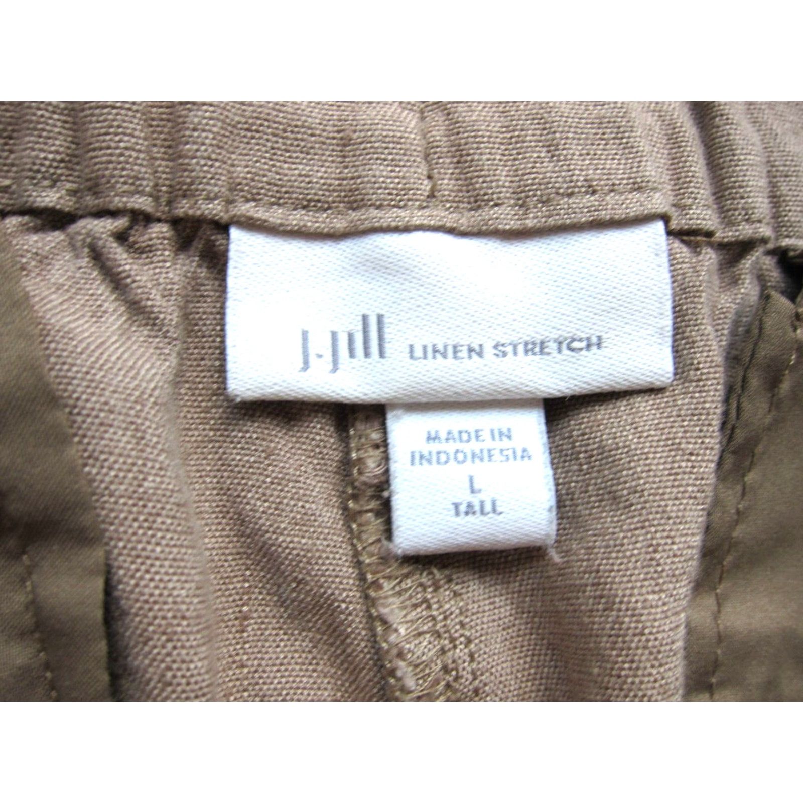 J. Jill J. Jill Linen Stretch Brown Pocket Casual Elastic Waist Crop Pant L Tall Womens Size 36" / US 14 / IT 50 - 3 Thumbnail