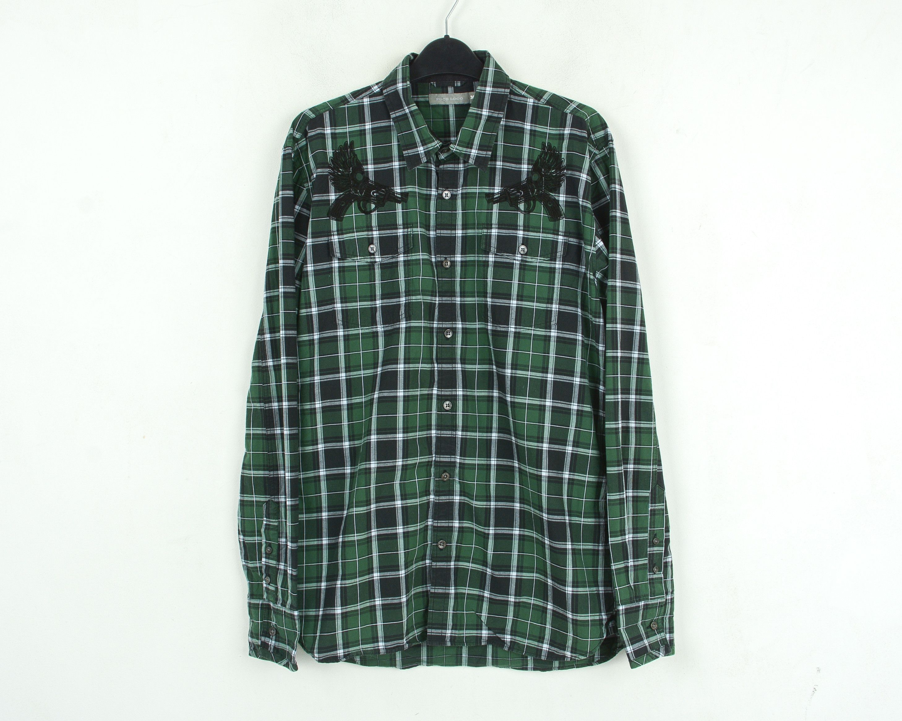 Other POCO LOCO Cotton Shirt Stitched Checked Green Button Up Size US M / EU 48-50 / 2 - 1 Thumbnail