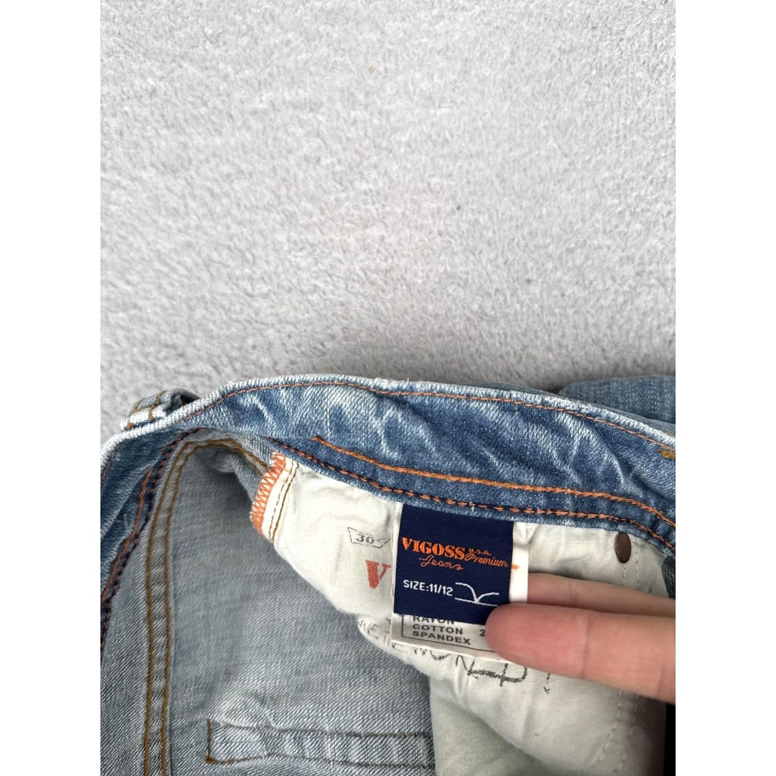 Vintage VIGOSS Bootcut Jeans Juniors 11/12 Light Blue Denim Slim Fit 30in Waist 32in Inseam Women Size 32" / US 10 / IT 46 - 7 Thumbnail