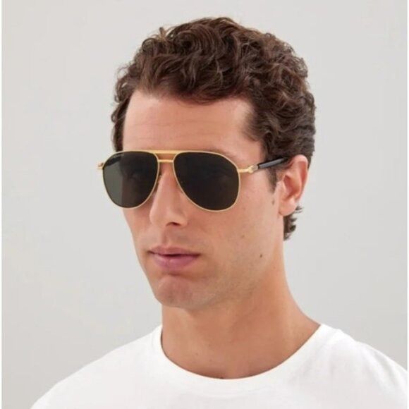 Gucci NEW GUCCI SUNGLASSES GG1220S 001 BLACK/GOLD UNISEX EYEWEAR Size ONE SIZE - 2 Thumbnail
