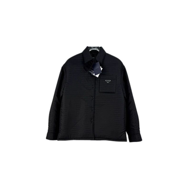 Prada Prada Black full logo metal triangle label down jacket 2502 Size US XXS / EU 40 - 1 Thumbnail