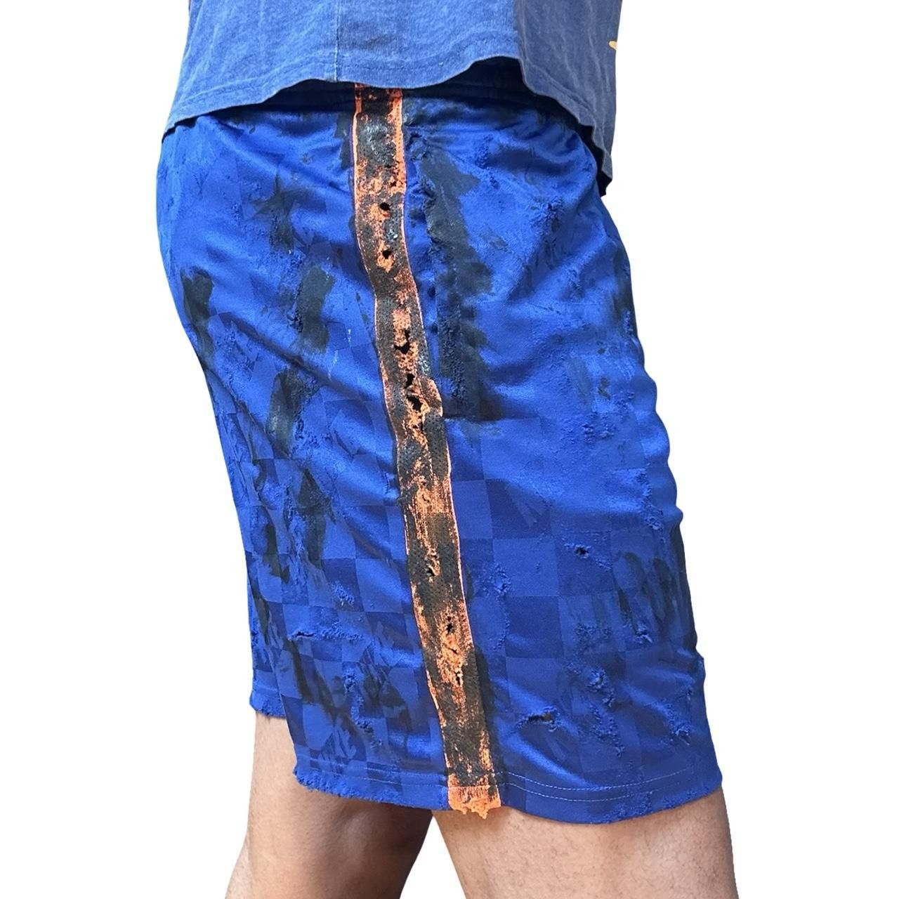 Nike ASTROBOI* x NIKE Blue Distressed Checkered Soccer Shorts_ XL Size US 32 / EU 48 - 4 Thumbnail