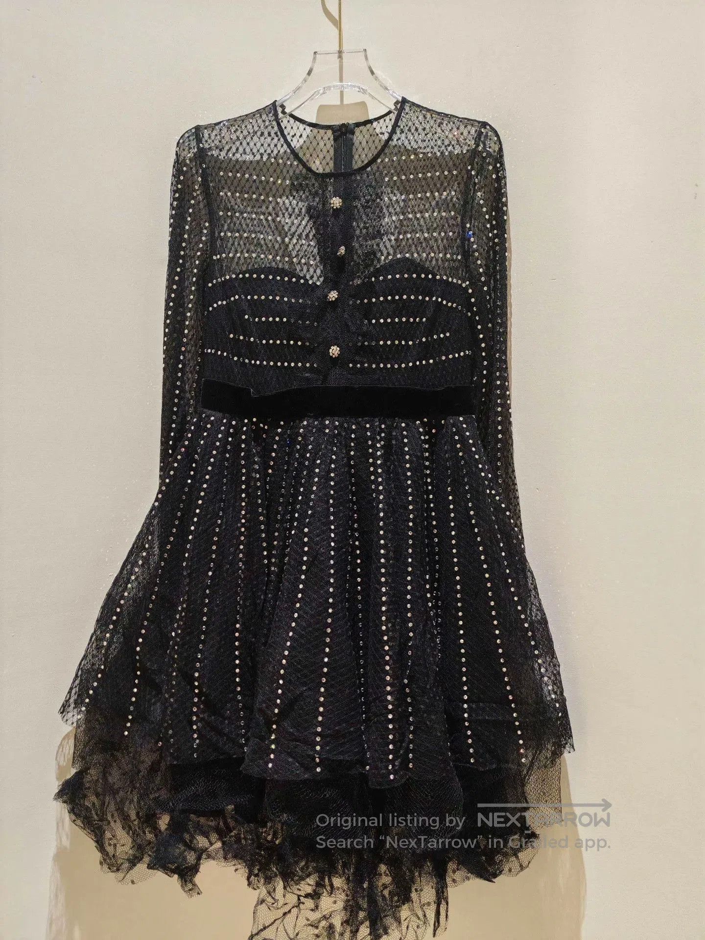 Philosophy di Lorenzo Serafini Philosophy Black Sequin Lace Dress. Size XXS / US 00 / IT 34 - 3 Thumbnail