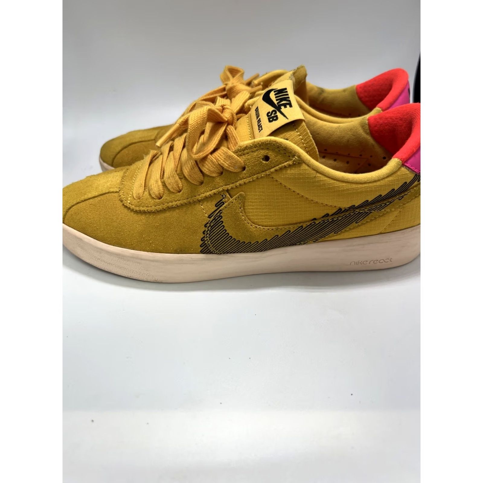 Nike Nike Bruin Sneaker - Yellow Suede - React T SB Pollen - Size 6 - Men Size US 6 / EU 39 - 6 Thumbnail
