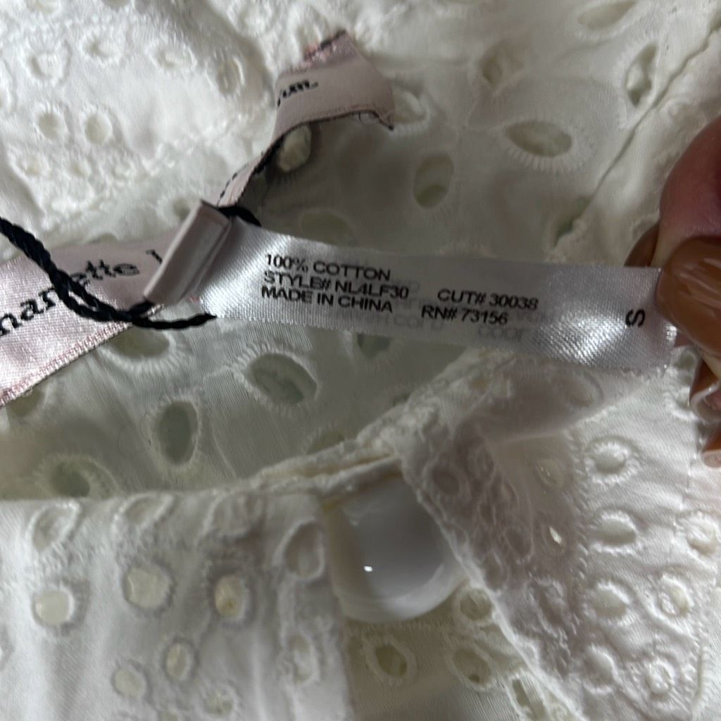 Other Nanette Lepore Ooh La La Eyelet Shirt Cover Up Dress NWT S (002) Size S / US 4 / IT 40 - 12 Thumbnail