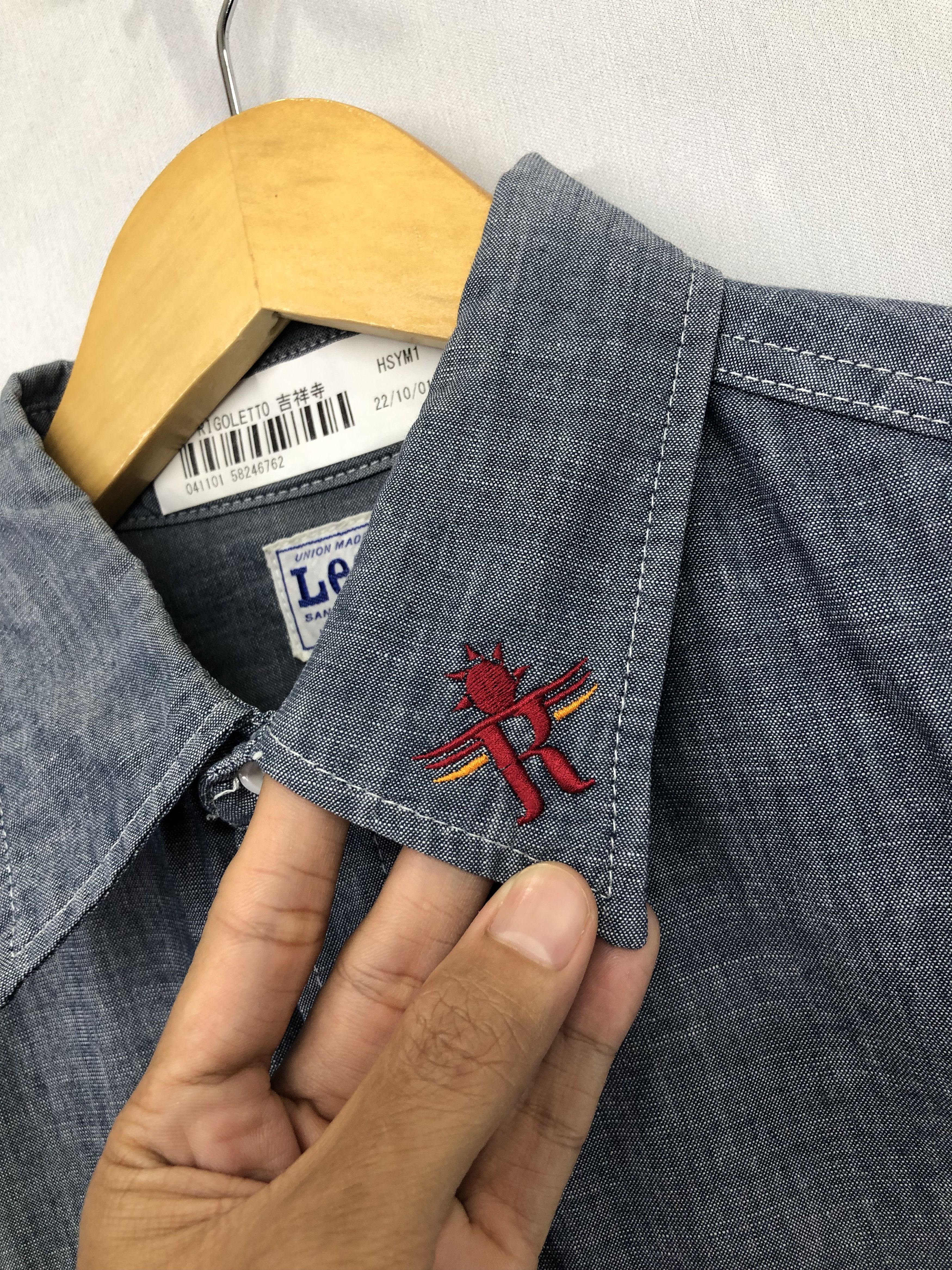 Lee Vintage Lee Distressed Chambray Shirt Size US L / EU 52-54 / 3 - 6 Thumbnail