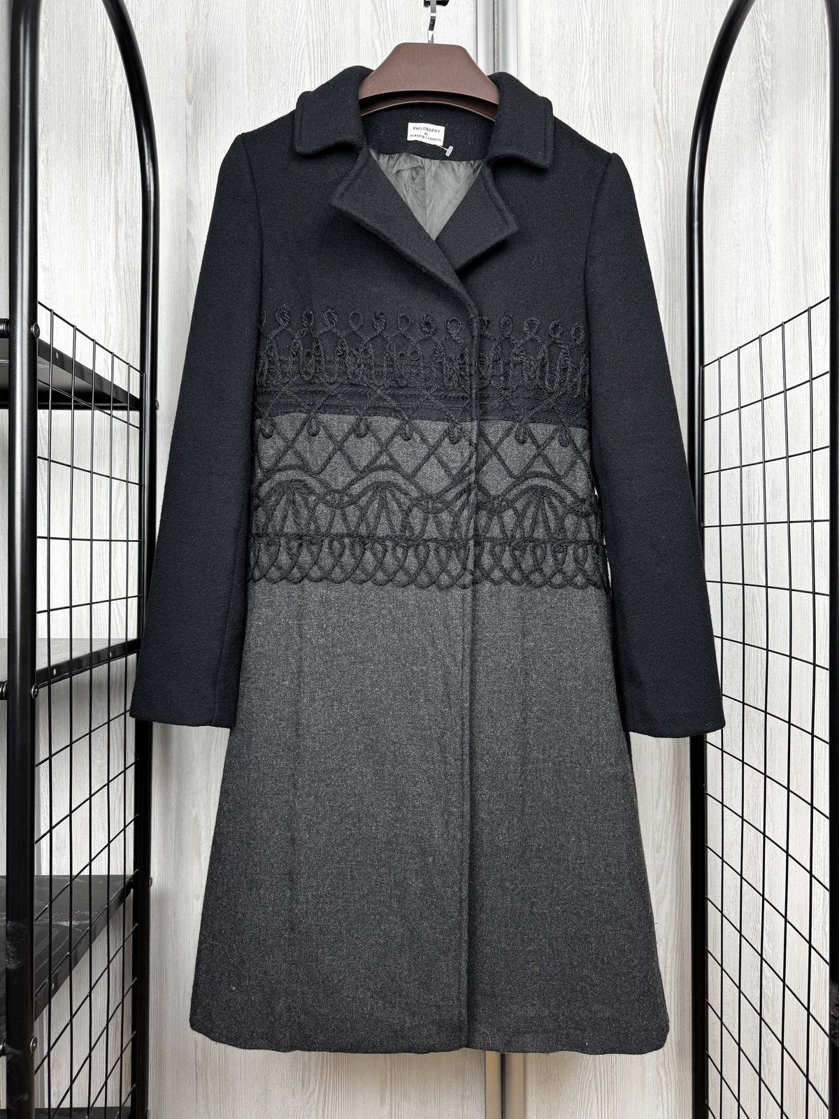 Alberta Ferretti Philosophy di Alberta Ferretti double colour wool blend coat Size M / US 6-8 / IT 42-44 - 2 Thumbnail